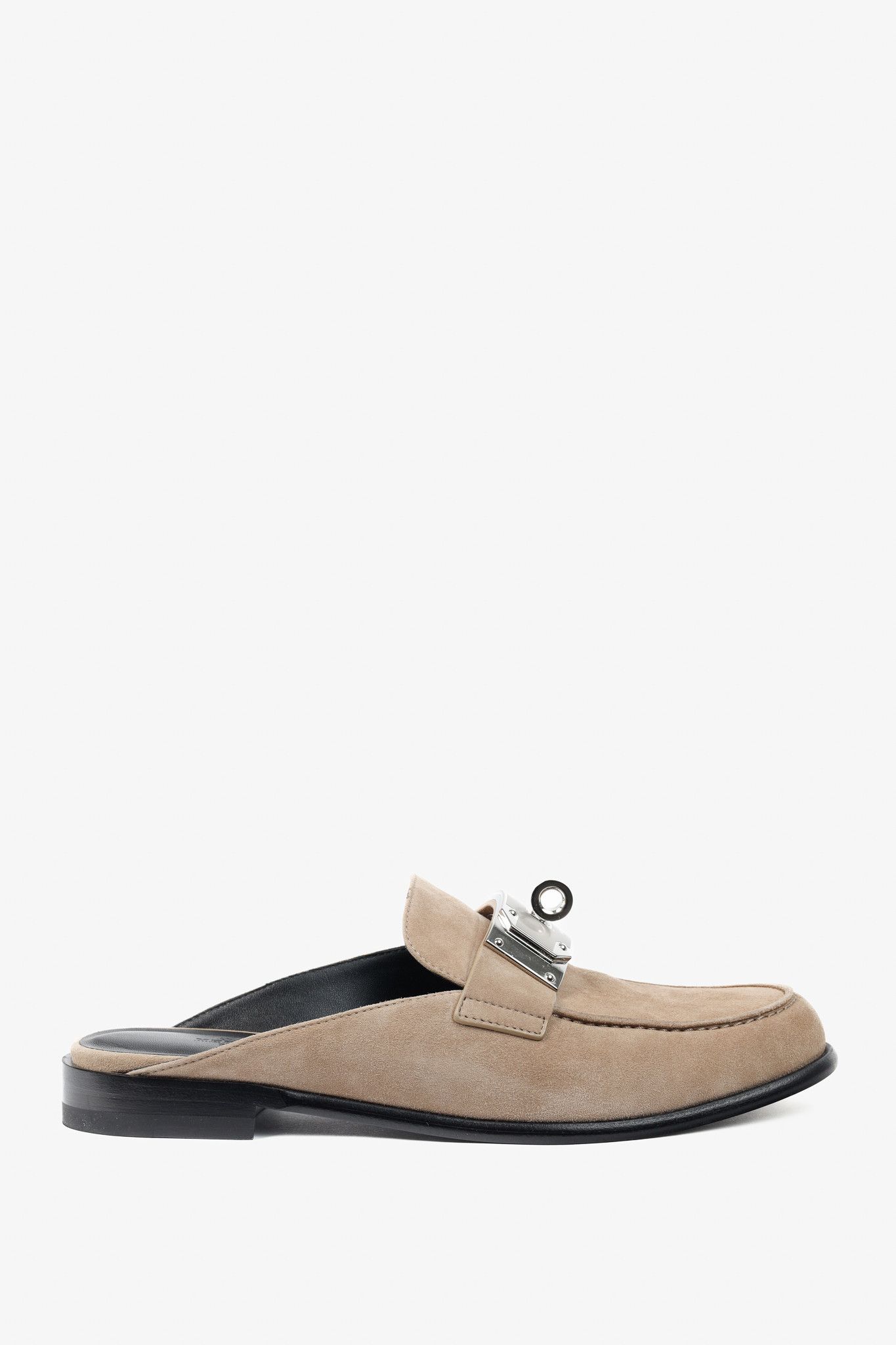 Hermes Hermes Lota Beige Sable Suede Kelly-Buckle Mules Size US 9 / IT 39 - 2 Thumbnail