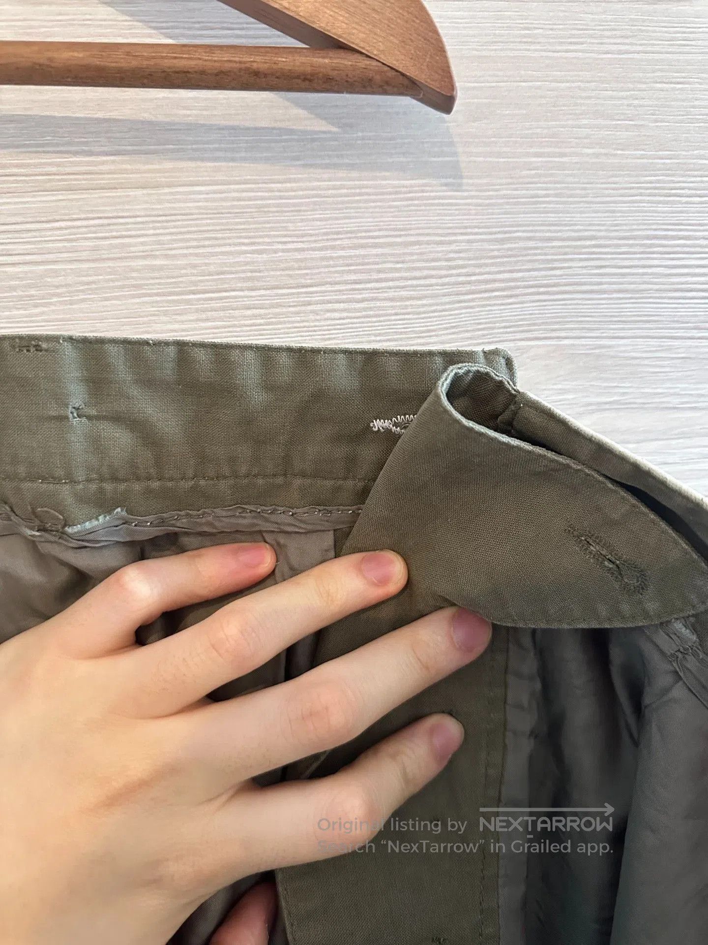 Helmut Lang Helmut Lang 97ss Army Green Cotton Pants. Size US 35 - 8 Thumbnail