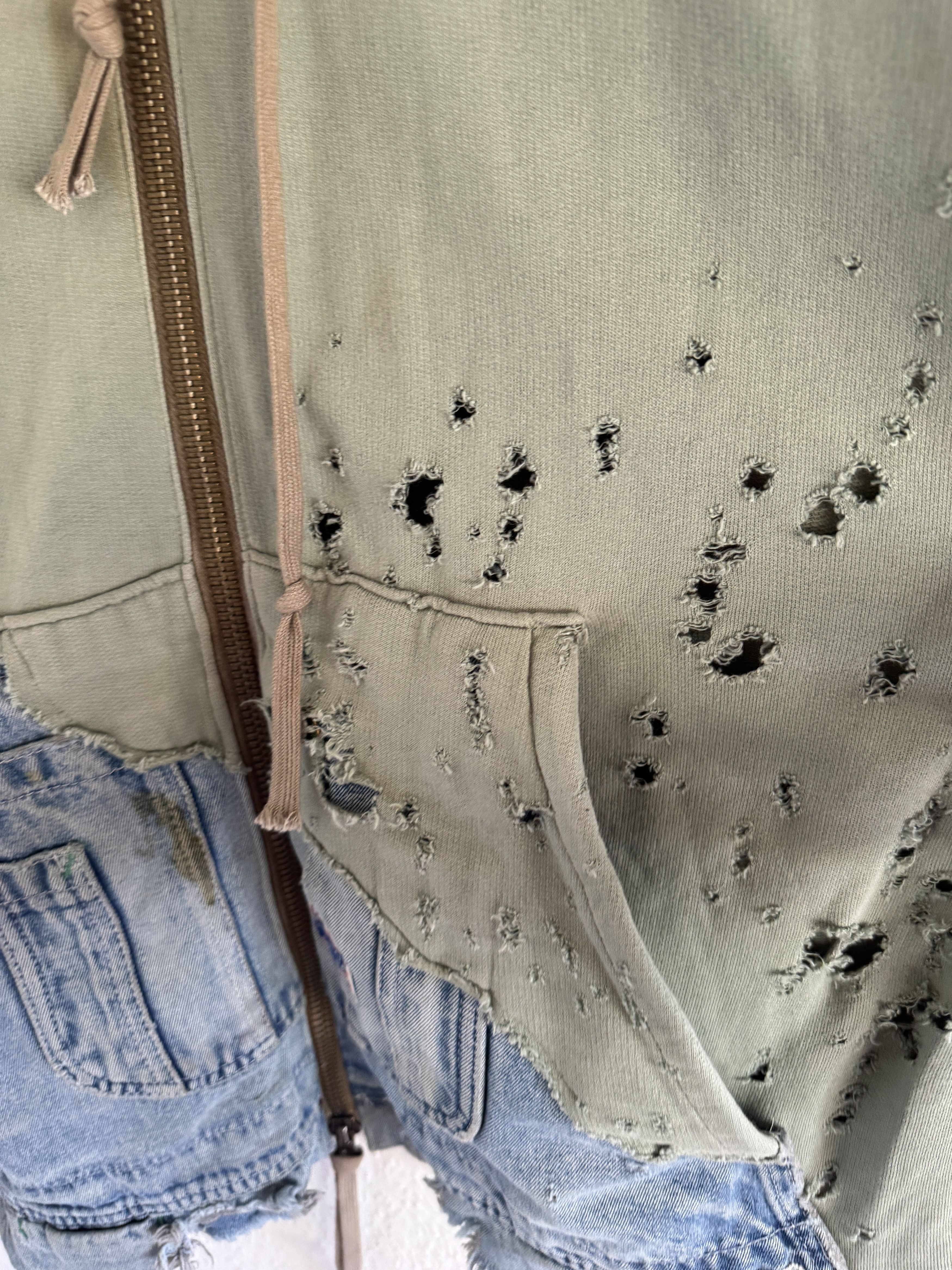 Greg Lauren Distressed Patchwork Hoodie Size US XL / EU 56 / 4 - 11 Thumbnail
