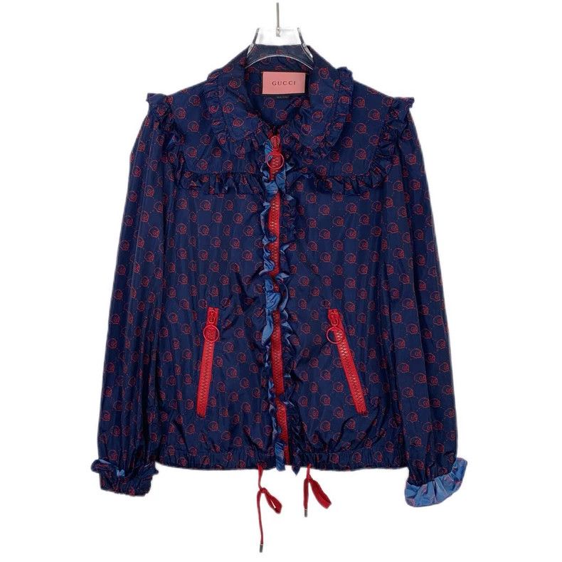 Gucci Gucci Double Glogo full print blue zipper jacket 2502-Nexta Size US XS / EU 42 / 0 - 1 Thumbnail