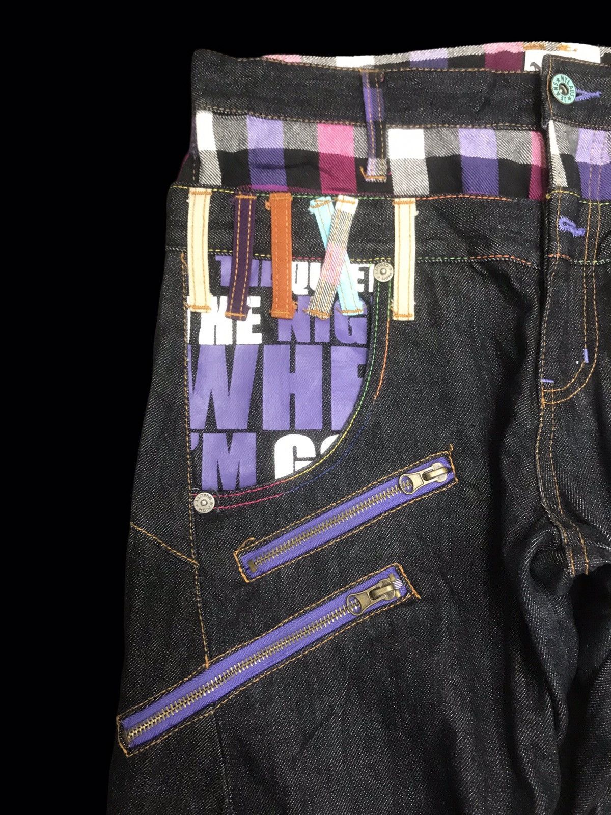 Japanese Brand × Seditionaries 💥DOUBLE WAIST💥RARE NYLAUS ZIPPER DOUBLE WAIST DENIM F430 Size US 32 / EU 48 - 5 Thumbnail