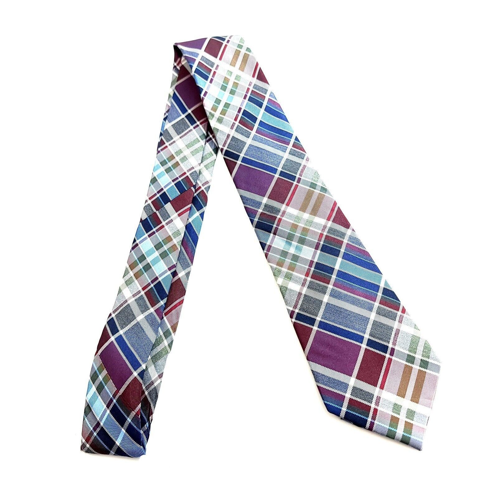 Croft & Barrow Croft & Barrow Multi-Colored Plaid Rayon Silk Tie Size ONE SIZE - 6 Thumbnail