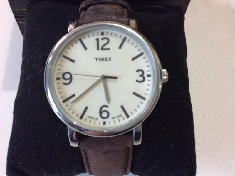 Timex Timex cream dial brown leather strap watch Size ONE SIZE - 1 Thumbnail