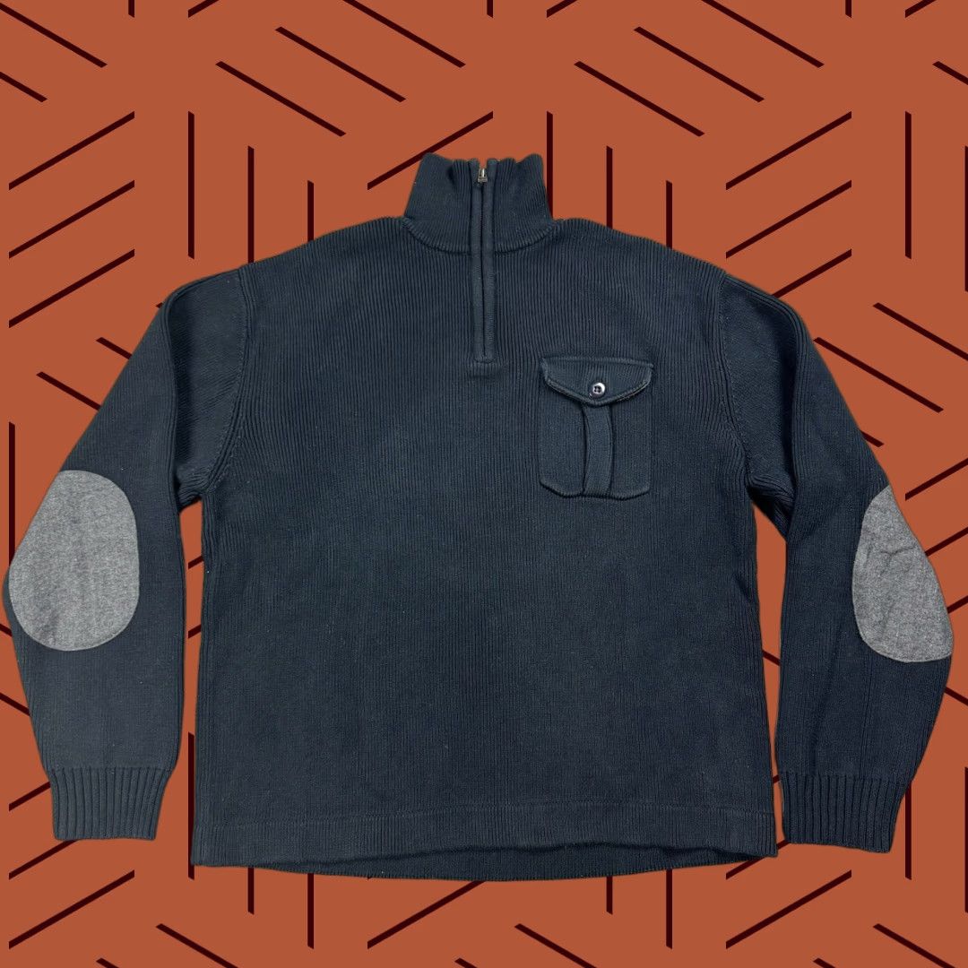 Orvis VINTAGE ORVIS 1/4 ZIP SWEATER MEN'S L BLUE RIBBED COTTON FISHING 80s 90s Size US L / EU 52-54 / 3 - 1 Thumbnail
