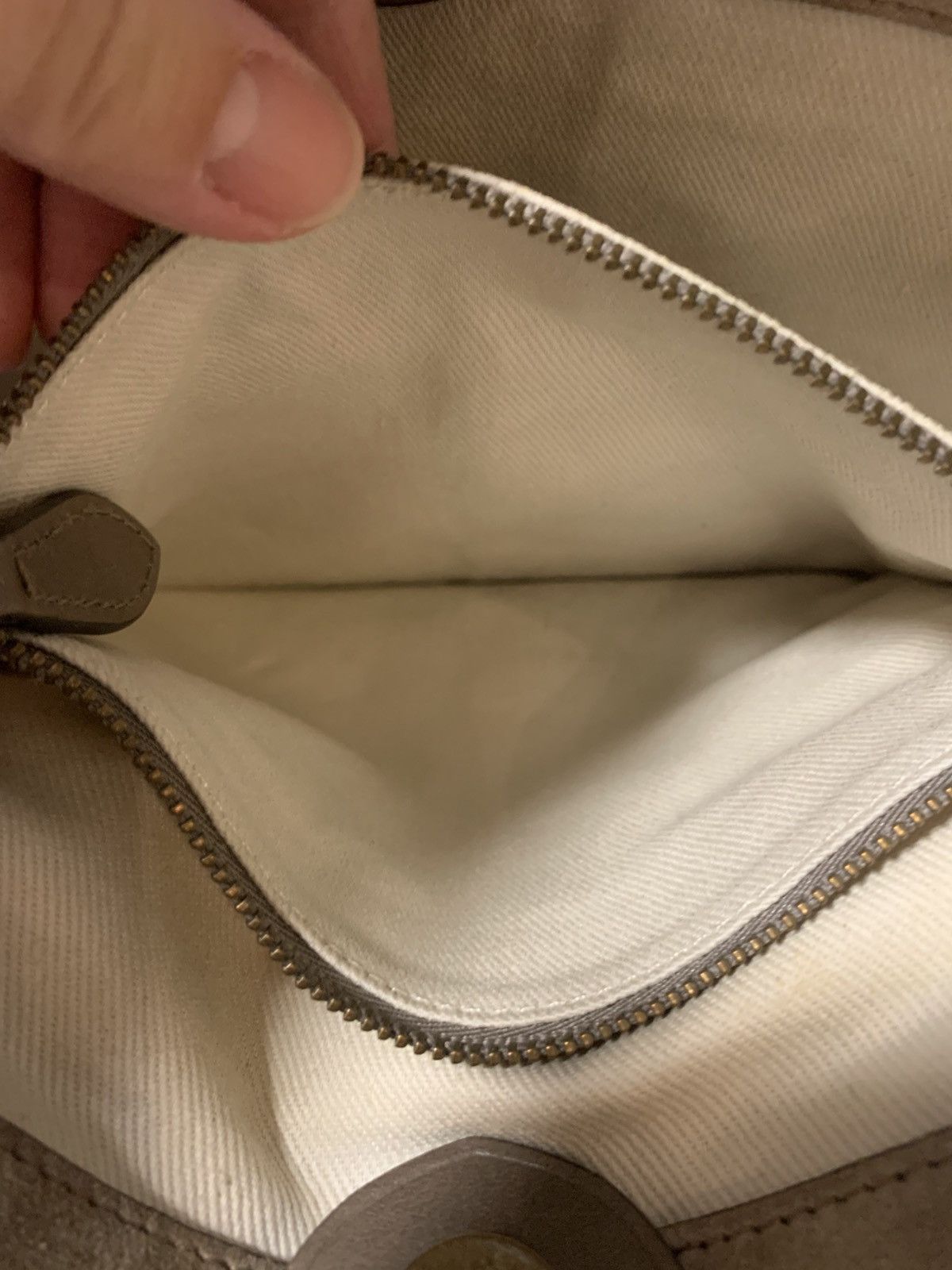 Polo Ralph Lauren Polo Ralph Lauren Tote Handbag Beige in Taupe Suede Size ONE SIZE - 9 Thumbnail