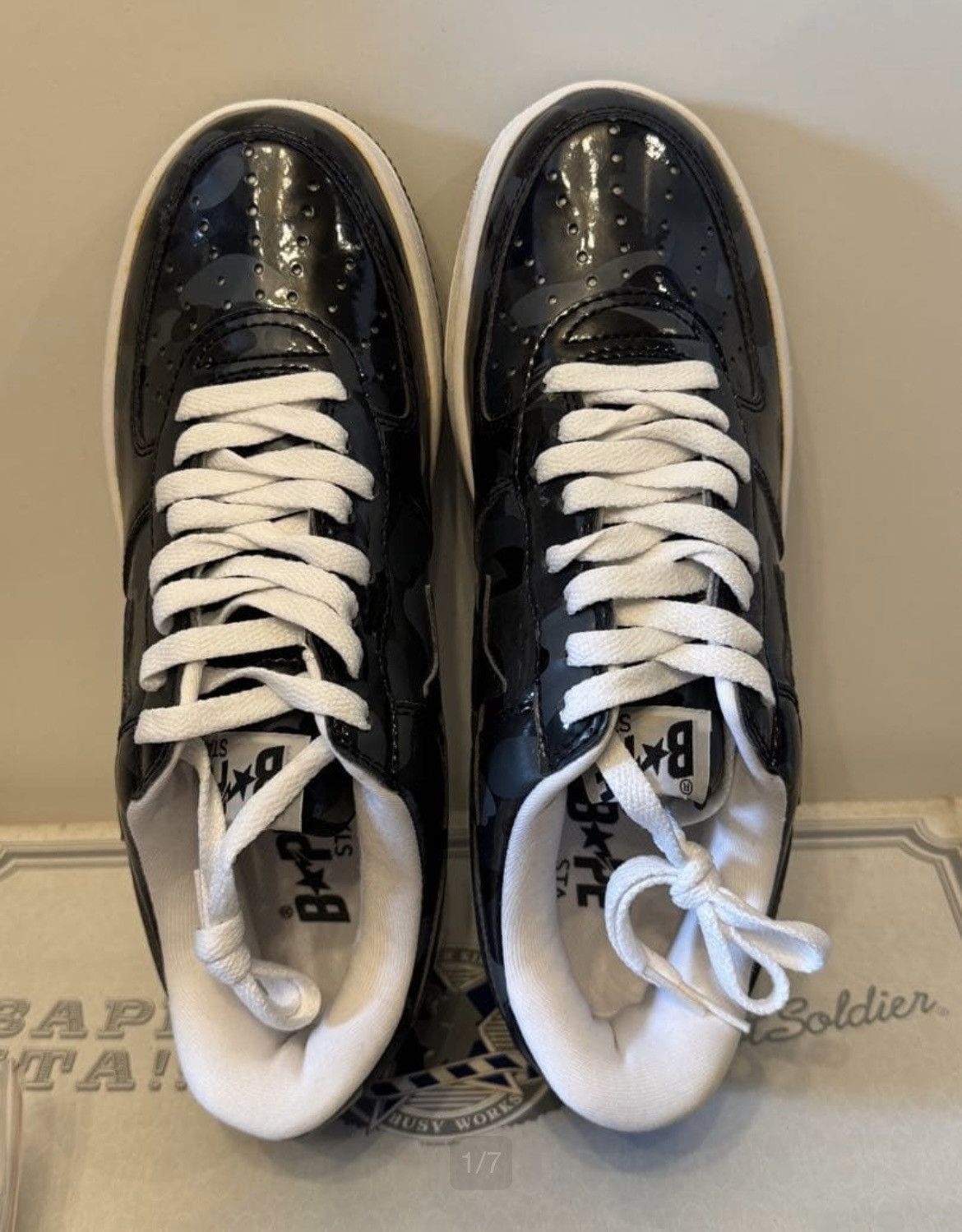 Bape RARE OG 2006 A BATHING APE BLACK CAMO BAPESTA Size US 8 / EU 41 - 3 Thumbnail