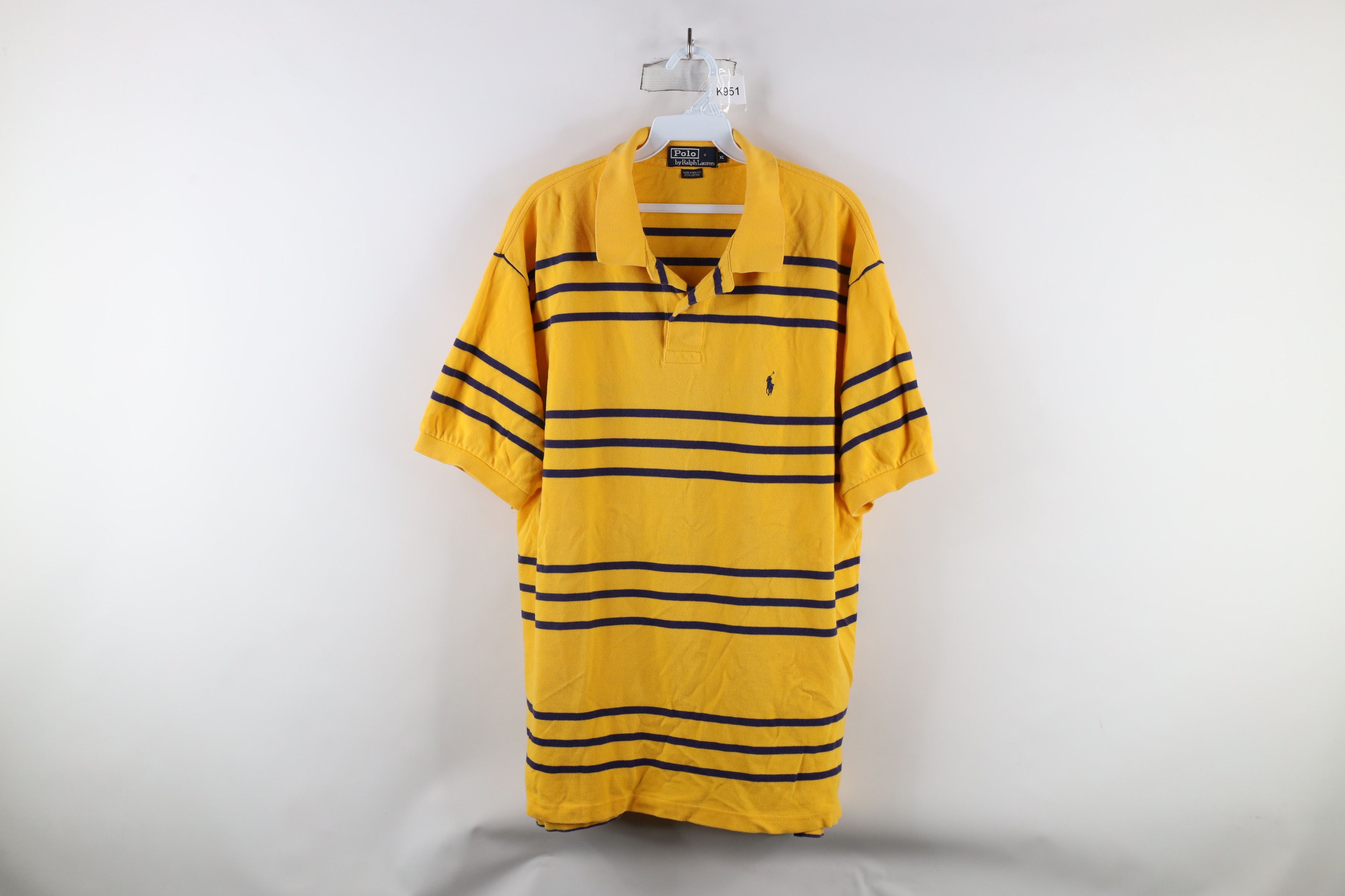 Ralph Lauren × Vintage Vintage 90s Ralph Lauren Cotton Striped Collared Polo Shirt Size US XL / EU 56 / 4 - 1 Thumbnail