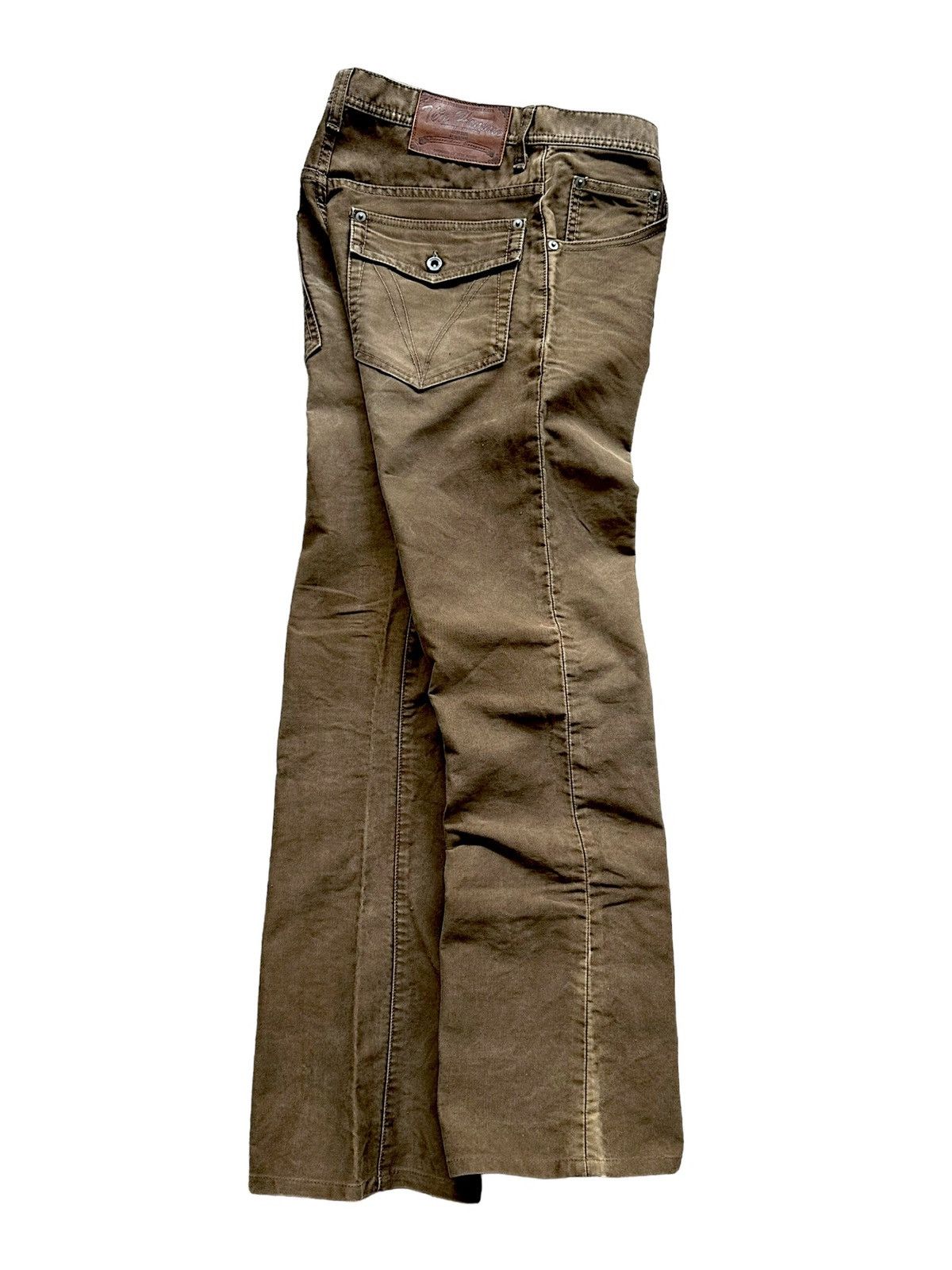 Tete Homme 00's Tete Homme moleskin mudwash khakis flared pant Size US 31 - 3 Thumbnail