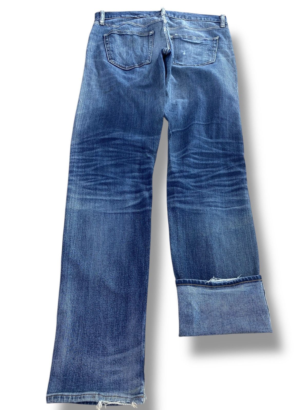 Uniqlo Uniqlo X Selvage Faded Blue Wash Style Ripped Jean Size US 32 / EU 48 - 3 Thumbnail