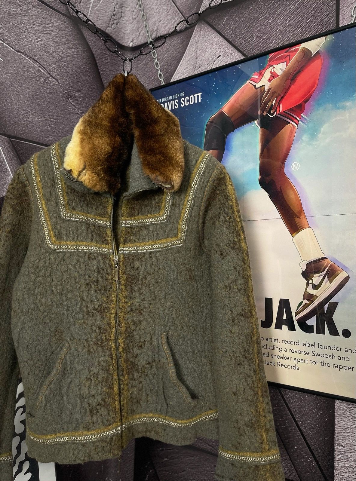 Roberto Cavalli × Vintage VINTAGE WOOL COAT with fur collar Roberto Cavalli Size M Size US M / EU 48-50 / 2 - 2 Thumbnail