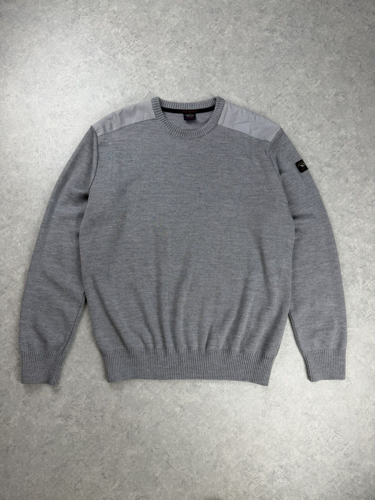Paul & Shark Yachting Crewneck Knit Sweater Grey Size L