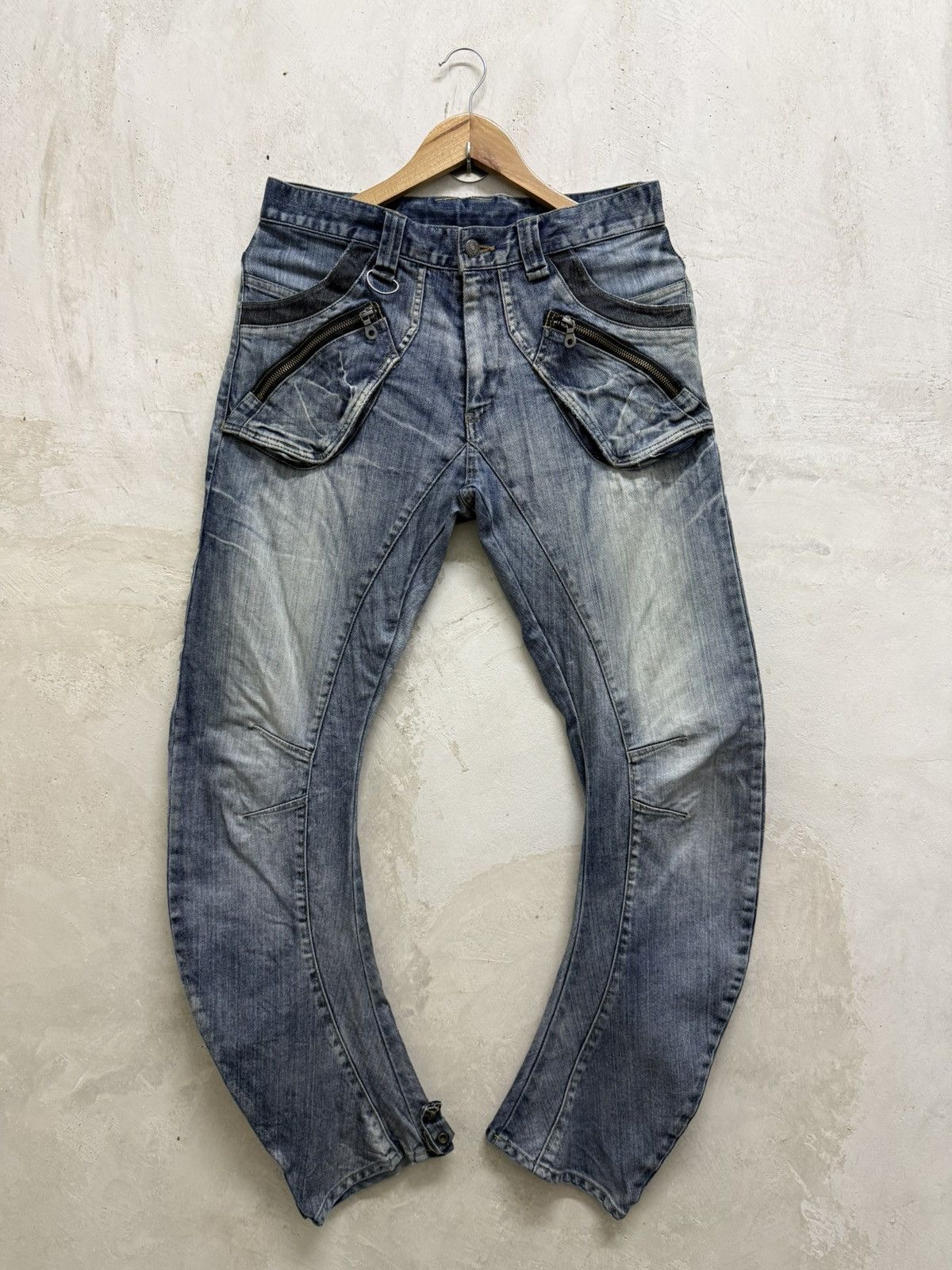 Le Grande Bleu (L.G.B.) ☠️ Archival PPFM lgb style Bondage Curved Denim Size US 32 / EU 48 - 1 Thumbnail