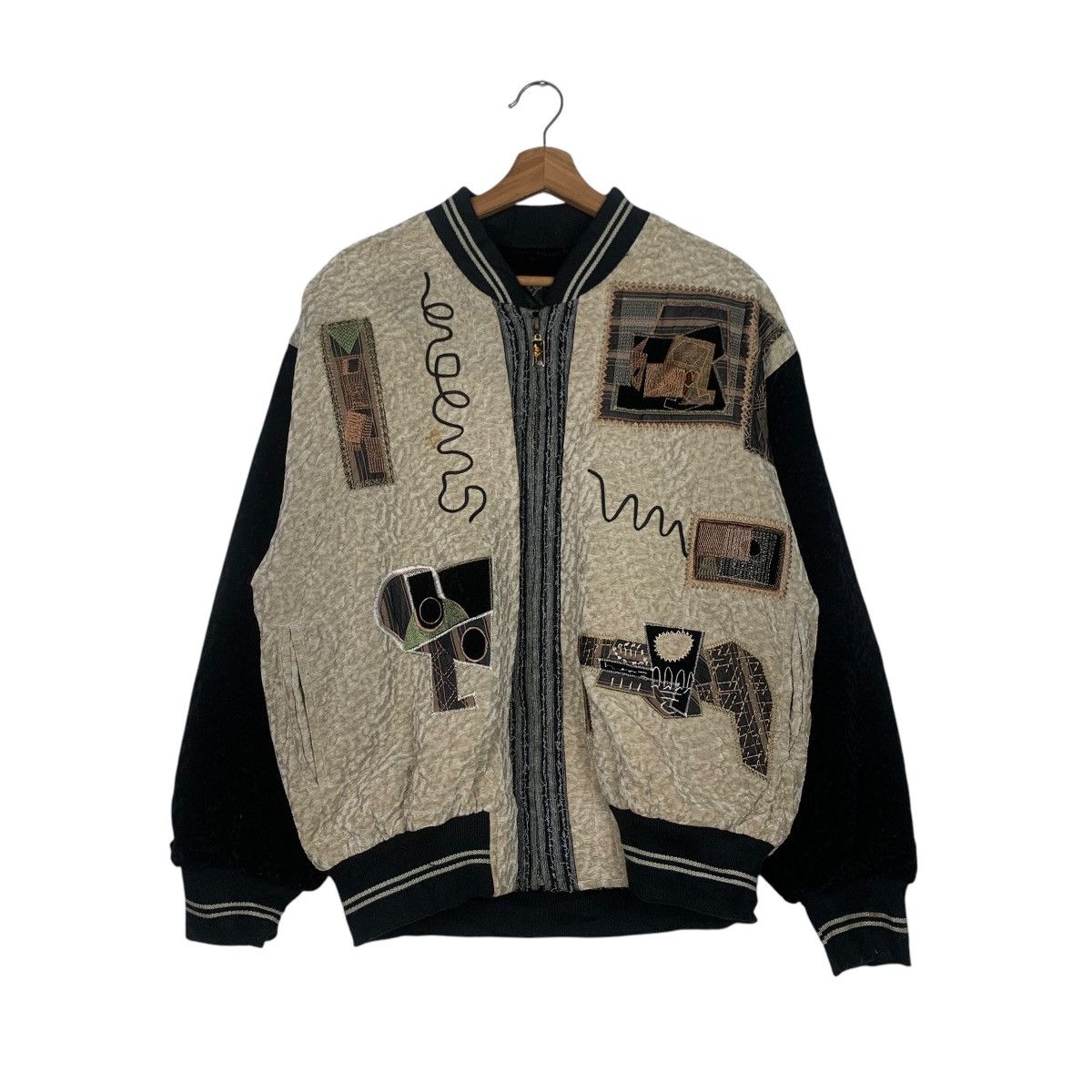 Japanese Brand JYE SHIUN Art Design Bomber Jacket #1794-C15 Size US L / EU 52-54 / 3 - 1 Thumbnail