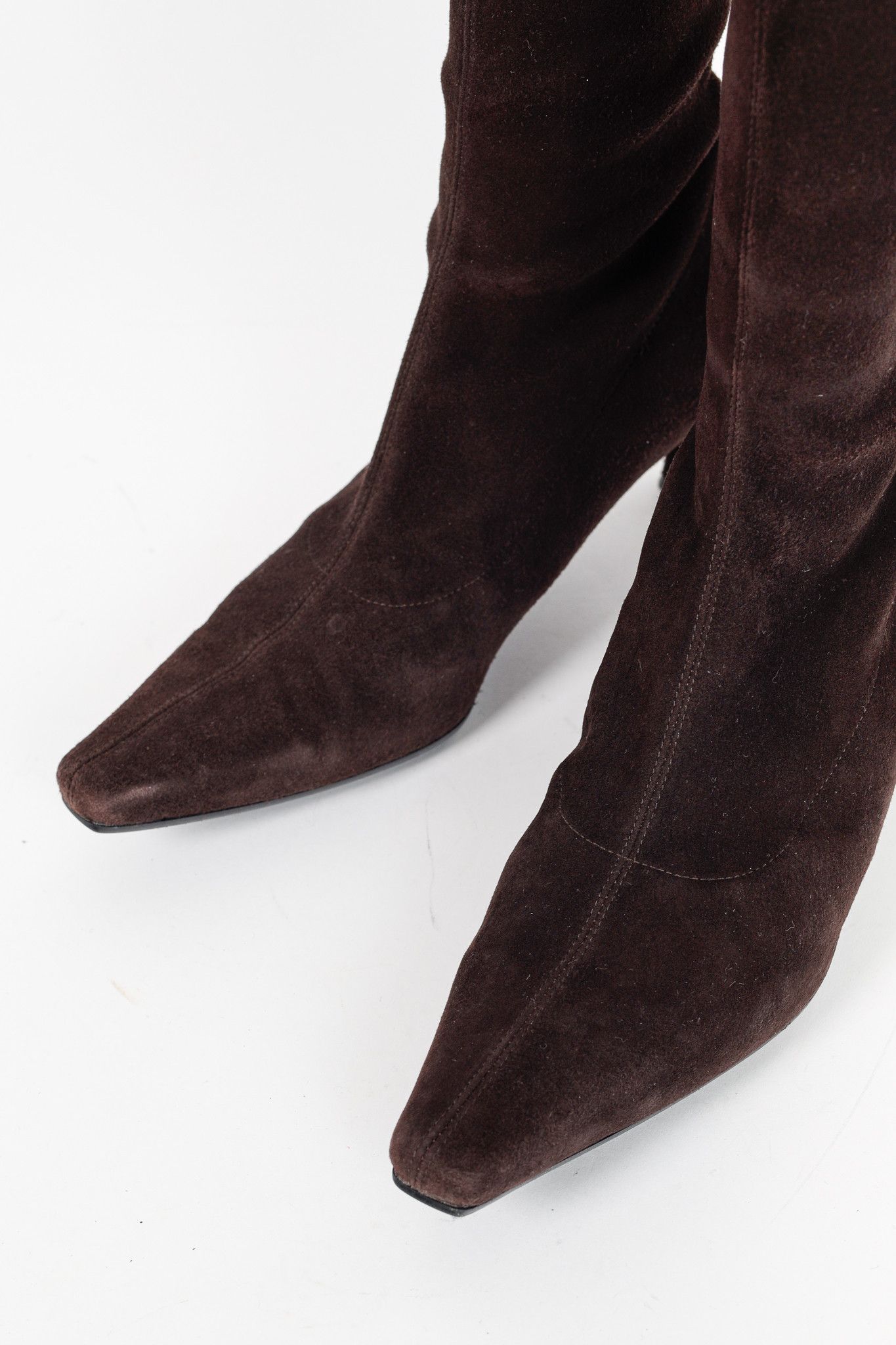 Stuart Weitzman Stuart Weitzman Shapely Suede Pointed-Toe Knee-High Boots Size US 8 / IT 38 - 6 Thumbnail