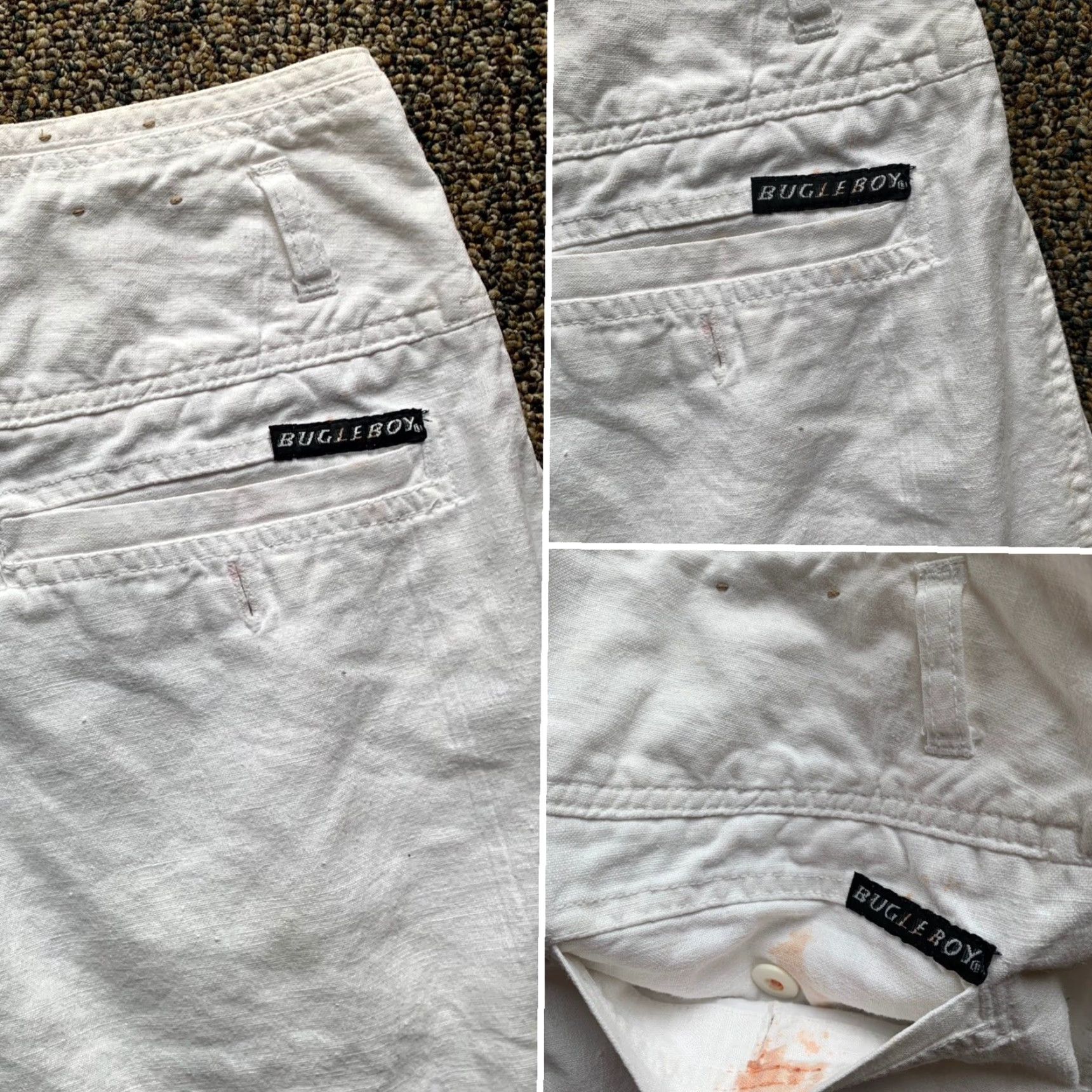 Bugle Boy VINTAGE Bugle Boy Pants Men White Cotton 32 X 32 High Waist Tapered Leg Inseam 30 1/2” Zipper Fly 80s 90s Retro Casual Size US 32 / EU 48 - 7 Thumbnail