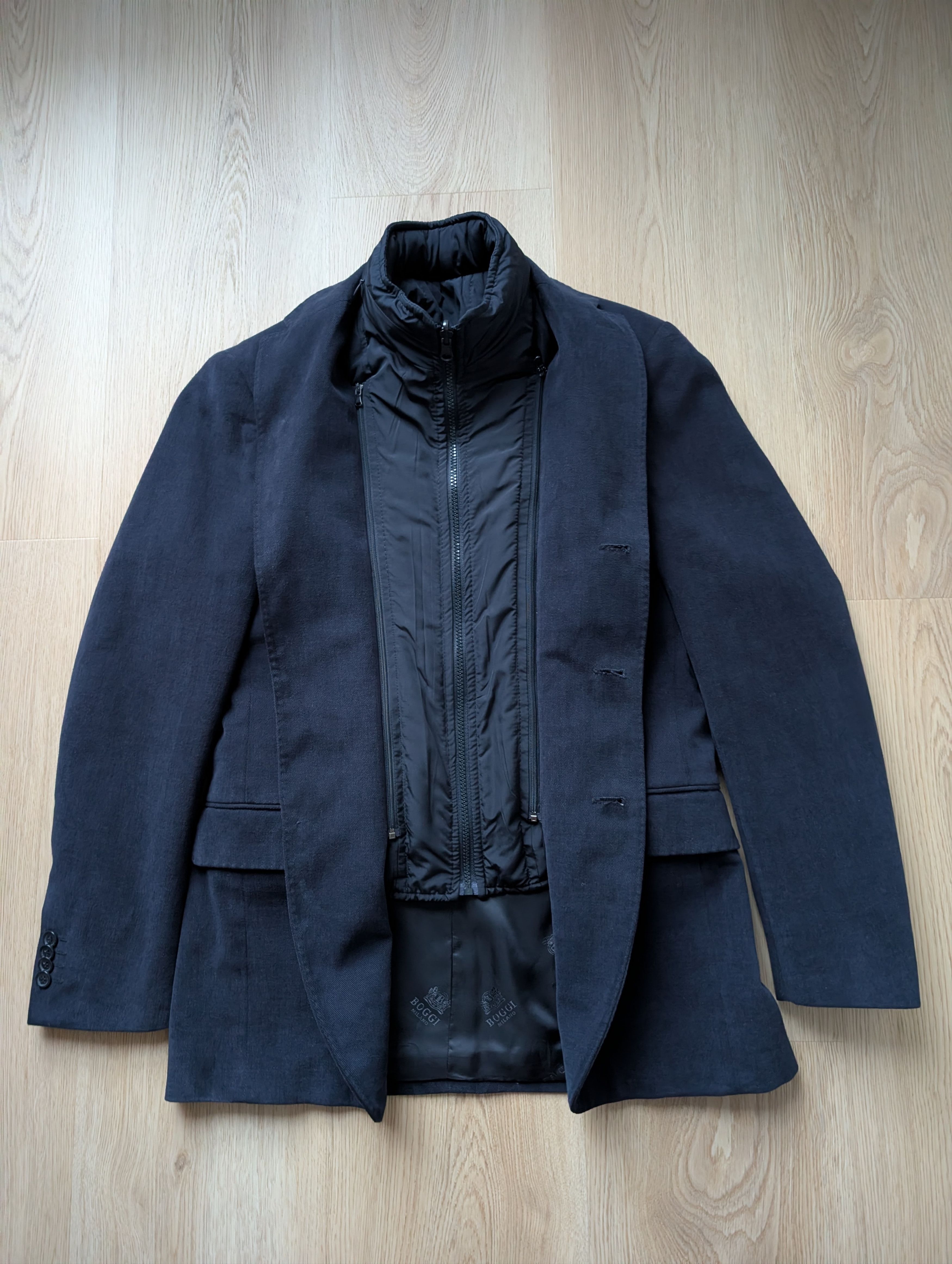 Boggi Boggi Milano Cotton Blazer Sport Coat Jacket With Inner Vest Size 46R - 1 Thumbnail