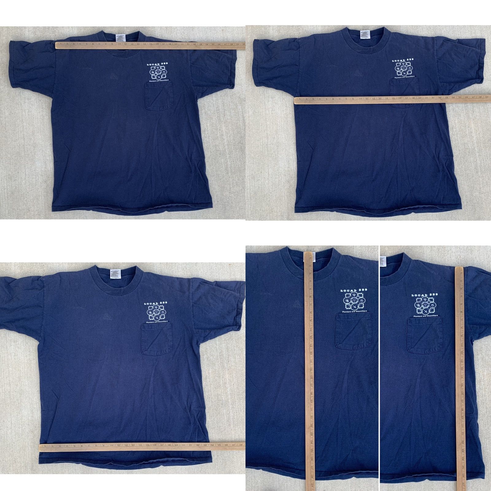 Vintage VINTAGE Oneita Local 398 Plumbers and Steamfitters Pocket T Shirt Short Sleeve Size XL Blue Cotton Mens Size US XL / EU 56 / 4 - 11 Thumbnail