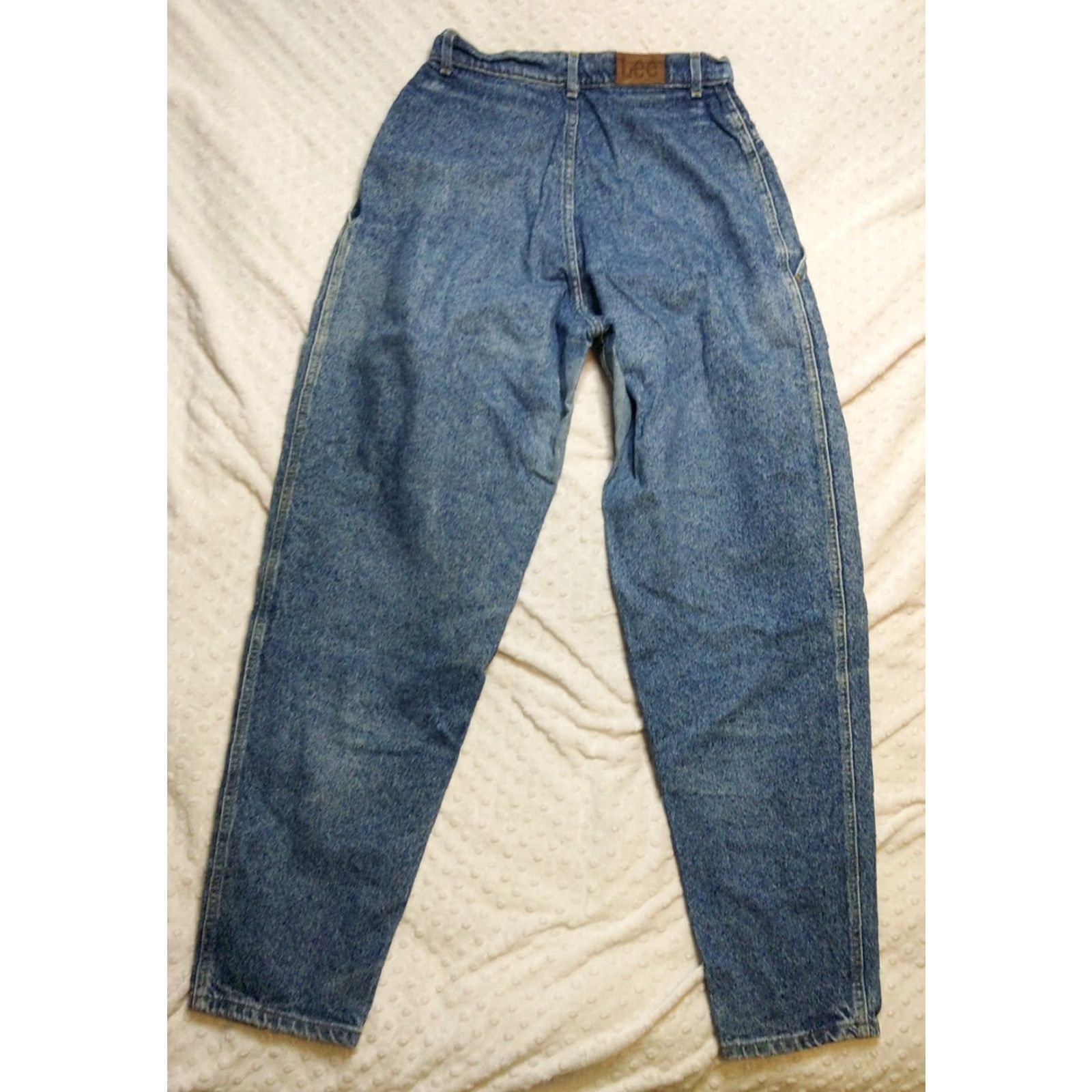 Lee Vintage Lee Stone Washed Jeans 18 Medium Womens Double Button MADE IN USA 28x31 Blue Denim Grunge 1980s Mens Womens Girls Size 40" / US 18 - 7 Thumbnail