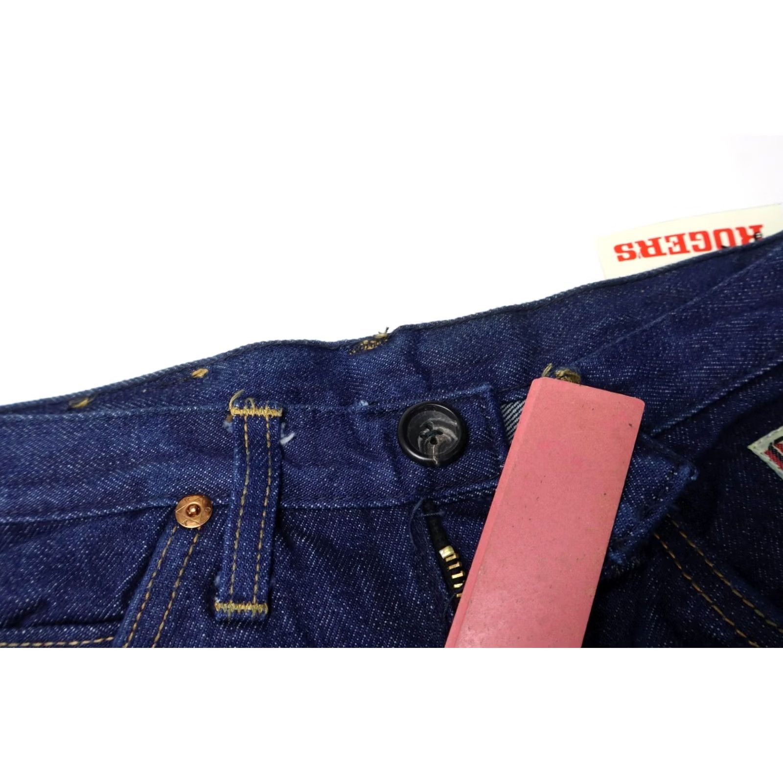 Vintage ROY ROGERS Jeans Women's W26/L32 Raw Dark Blue Denim Zipped Pocket Zip Fly Size 26" / US 2 / IT 38 - 7 Thumbnail
