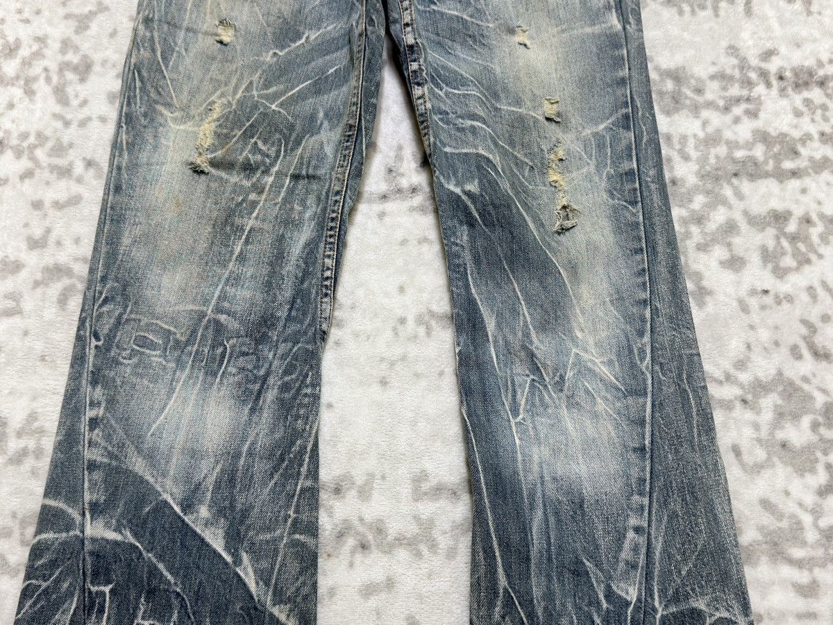 Tornado Mart Antful Distressed Flare Y2K Mud Wash Lightning Whisker Denim Size US 29 - 6 Thumbnail