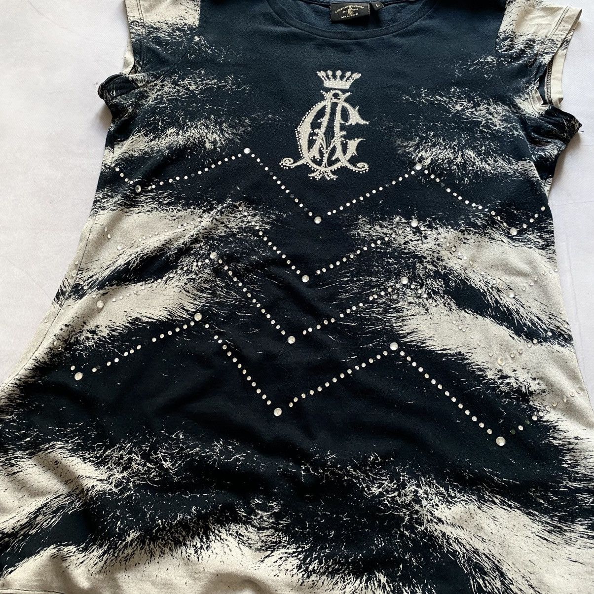 Christian Audigier Y2K Christian Audigier Ed Hardy Tank Top Rhinestones Rare Size L / US 10 / IT 46 - 3 Thumbnail
