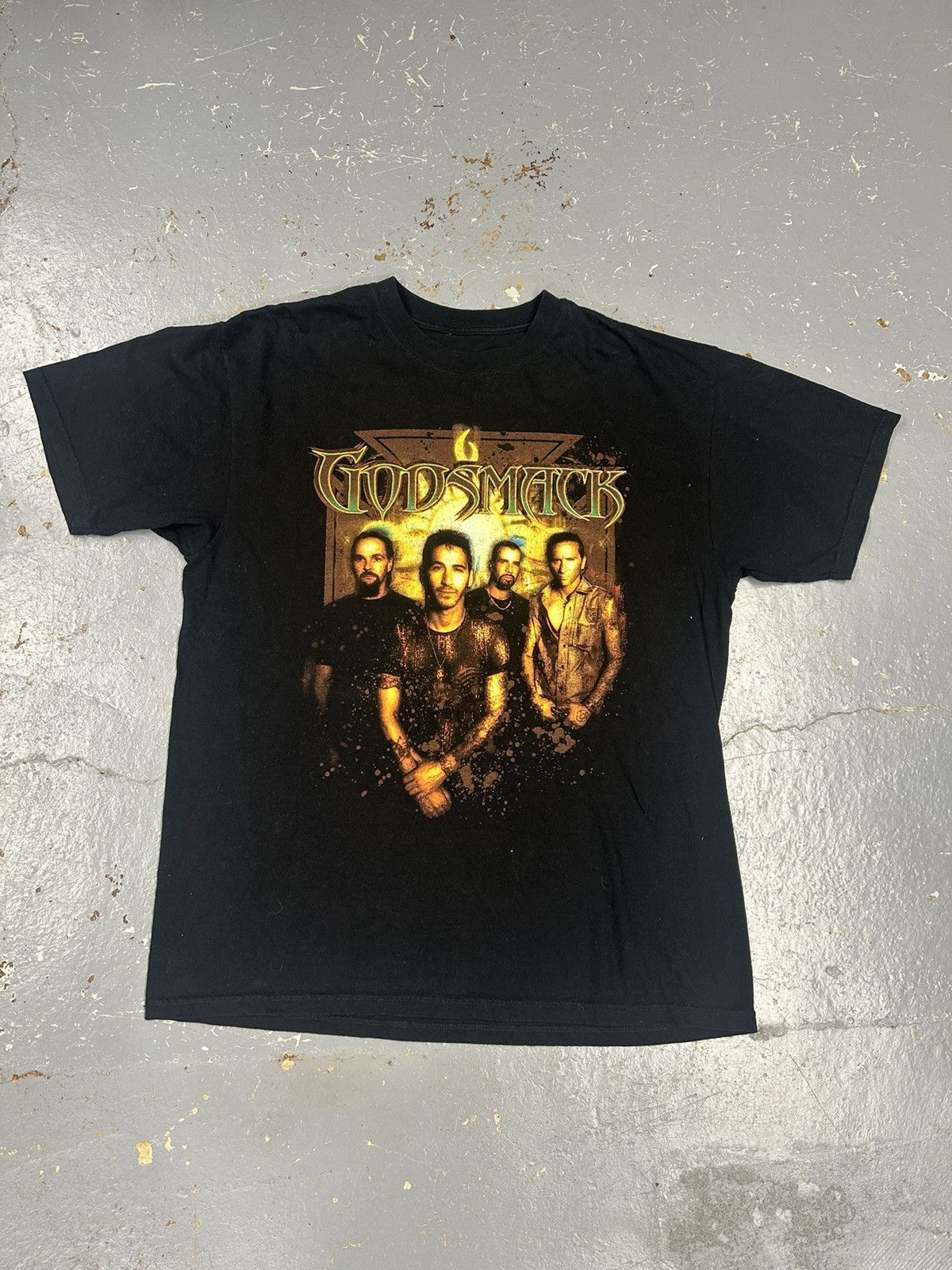 Band Tees × Vintage Crazy Vintage Y2K Essential Black Godsmack Band Tee Shirt Size US XL / EU 56 / 4 - 1 Thumbnail
