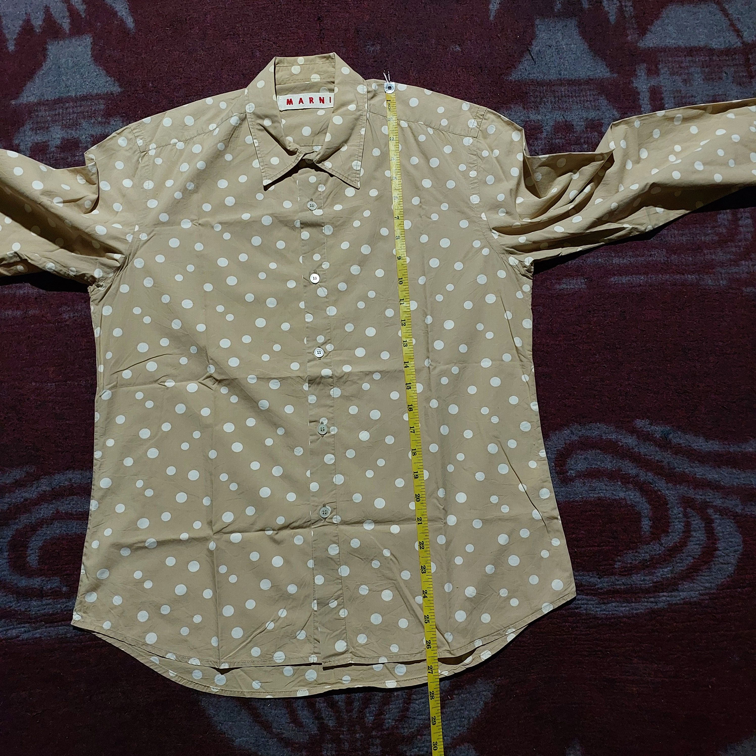 Marni Marni italy beige polka L/s shirt Size US M / EU 48-50 / 2 - 12 Thumbnail