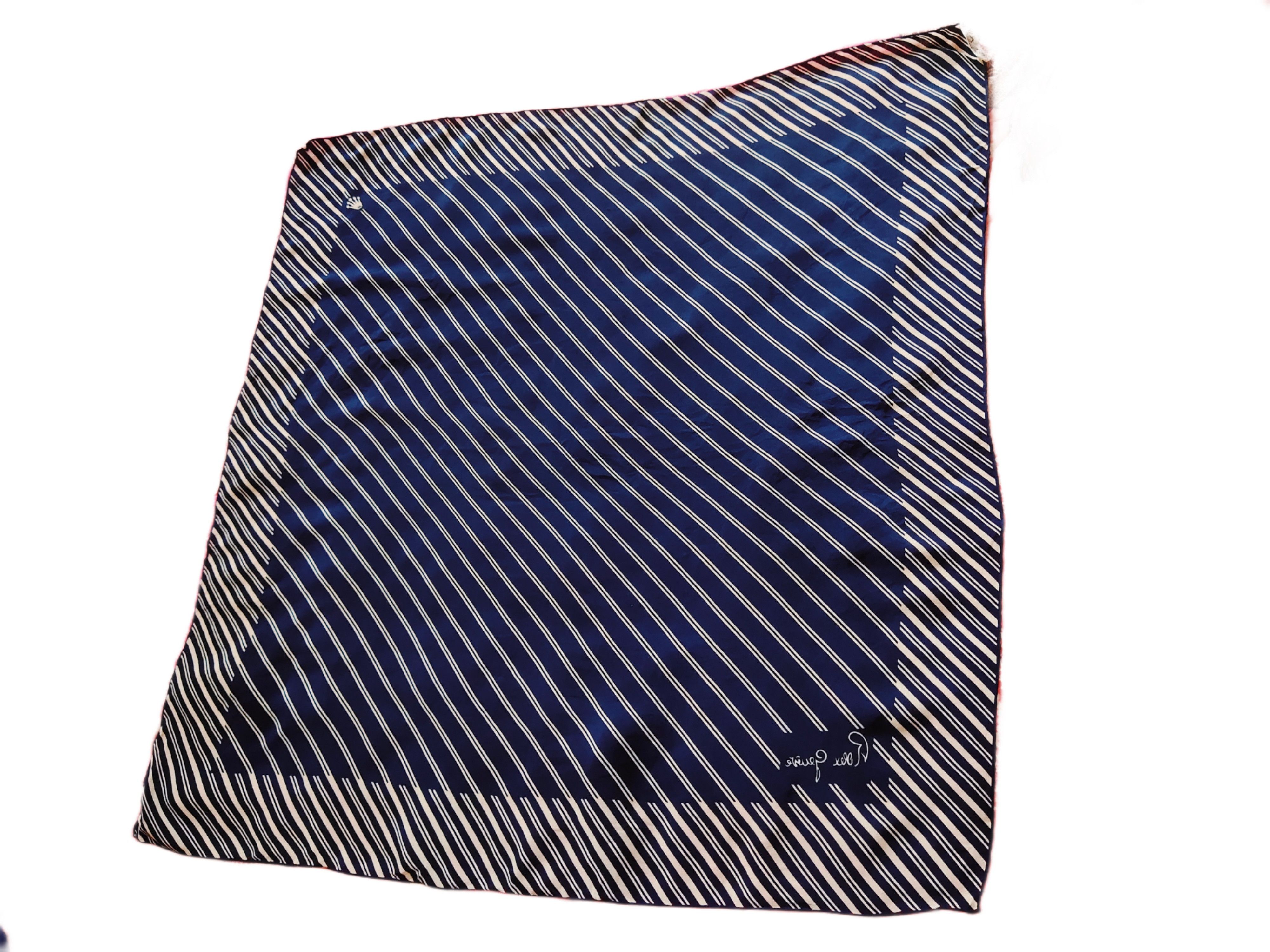 Rolex Green Stripe Pattern Silk Square Scarf