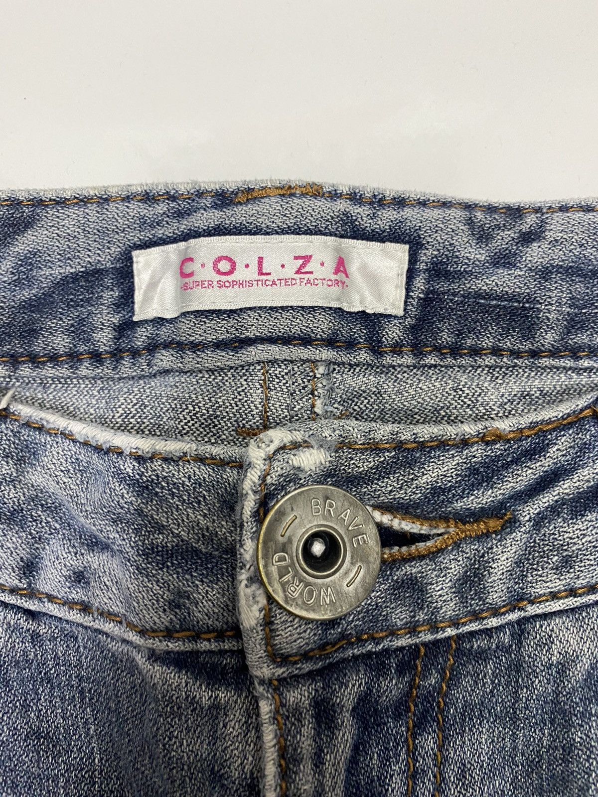 Japanese Brand FLARED🔥COLZA JAPAN DISTRESS RIPS FLARE DENIM JEANS Size US 30 / EU 46 - 8 Thumbnail