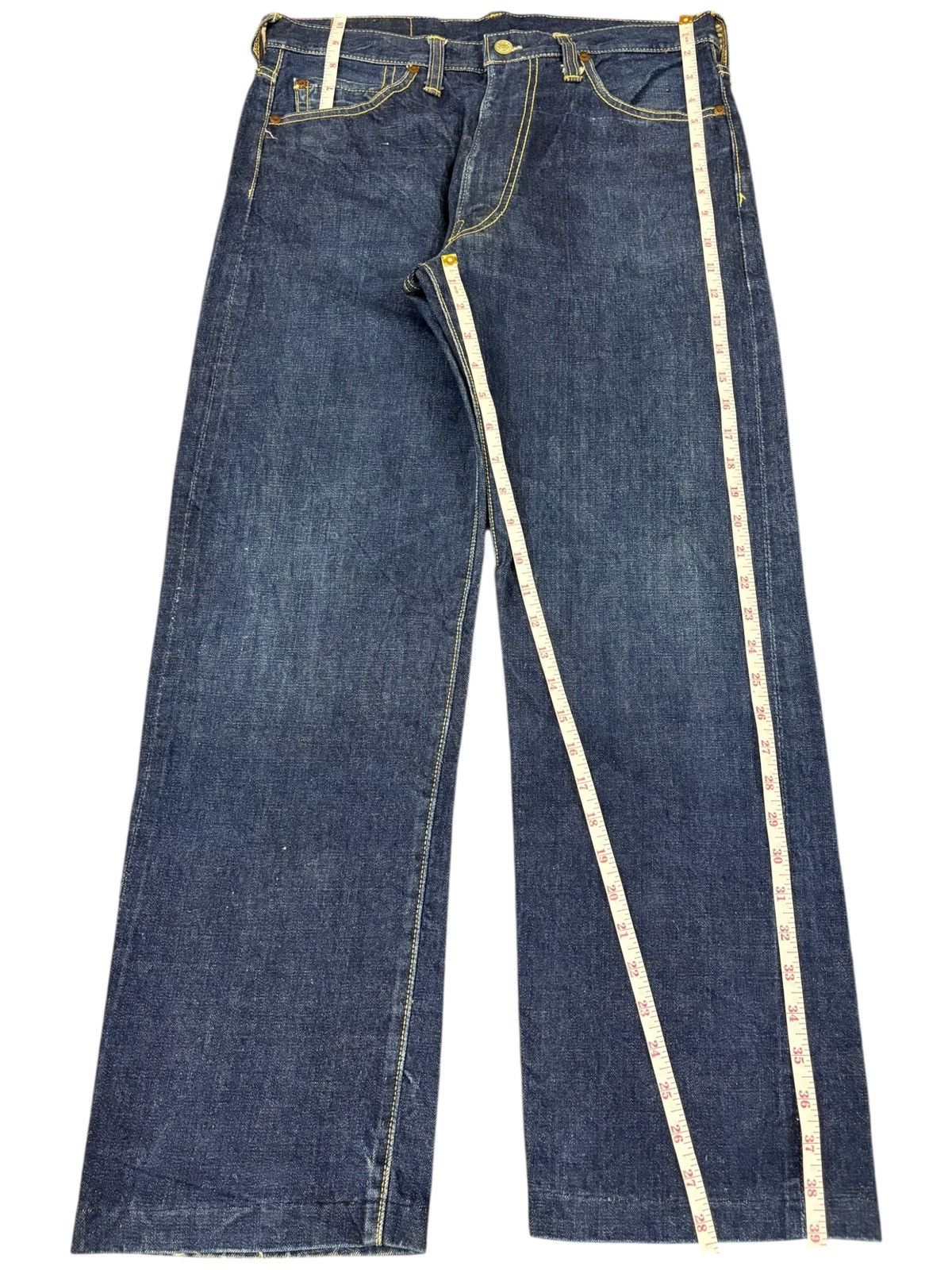 Japanese Brand Vintage Bigstone Baggy Raw Denim Selvedge Jeans Size US 33 - 12 Thumbnail