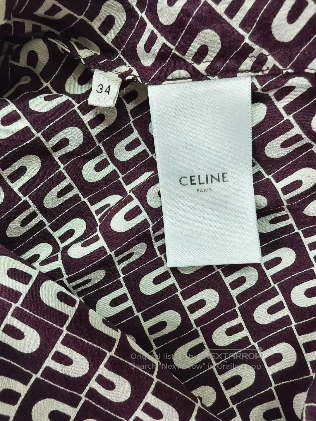 Celine Celine Printed Silk Ruffled Shirt. Size XXS / US 00 / IT 34 - 4 Thumbnail