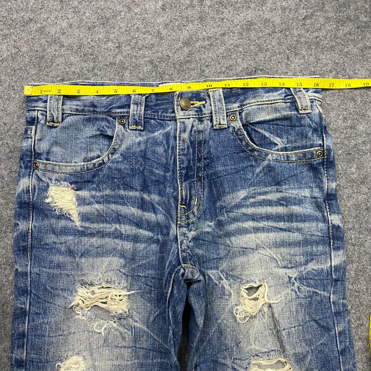 If Six Was Nine 💥Flare💥Vintage Ozz First Pikball Distressed Denim Size US 32 / EU 48 - 5 Thumbnail