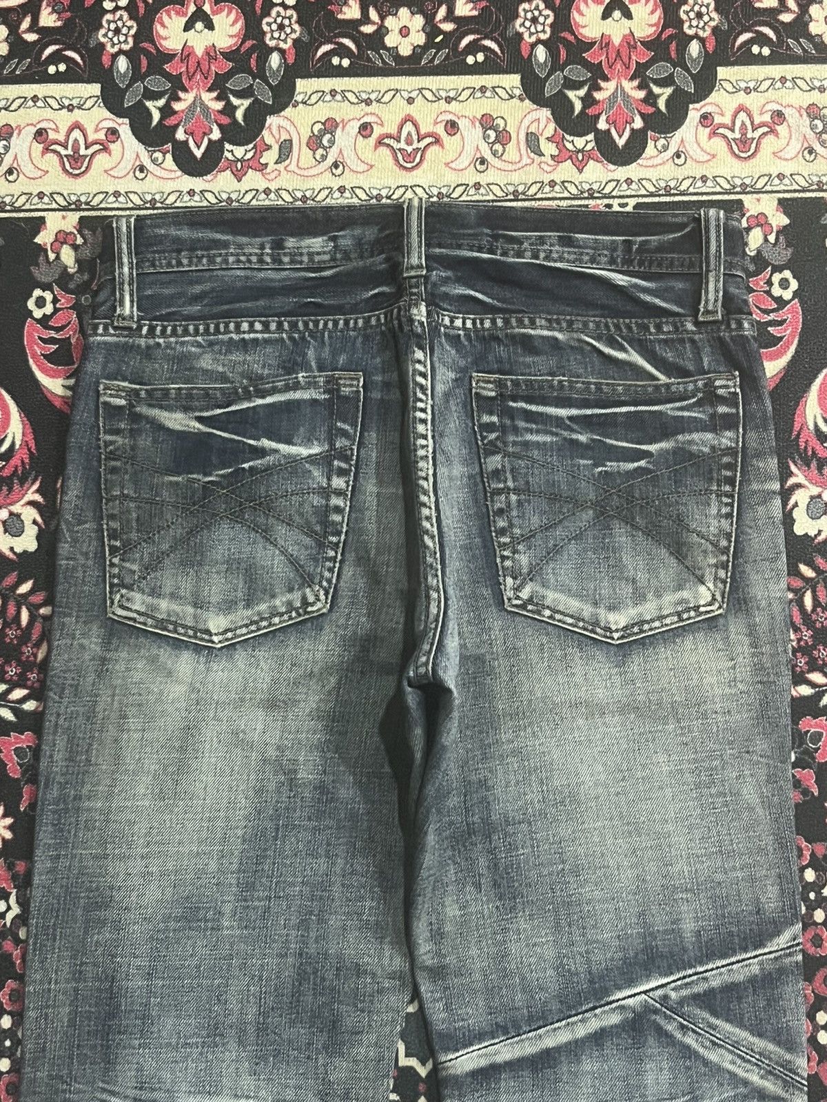 Tornado Mart Japanese Edge x Ruppert Dark Washed Distressed Flare Jeans Size US 30 / EU 46 - 6 Thumbnail