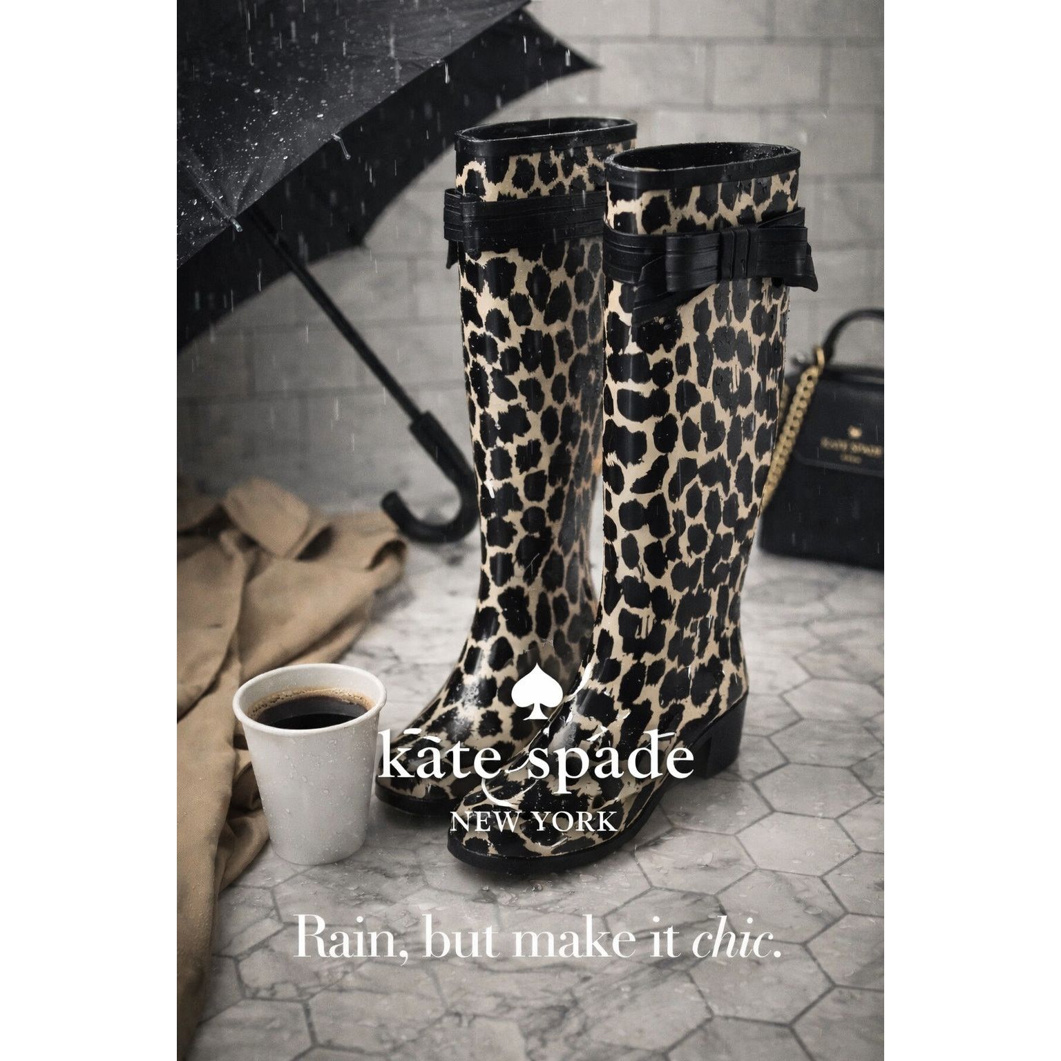 Kate Spade Kate Spade Leopard Print Rain Boots Knee High Bow Detail Size US 10 / IT 40 - 1 Thumbnail