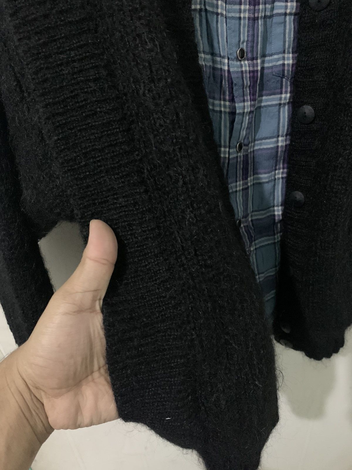 If Six Was Nine × KMRii × Le Grande Bleu (L.G.B.) GEORGES MEMMI Cardigan Mohair Kurt Cobain styel Size US M / EU 48-50 / 2 - 3 Thumbnail