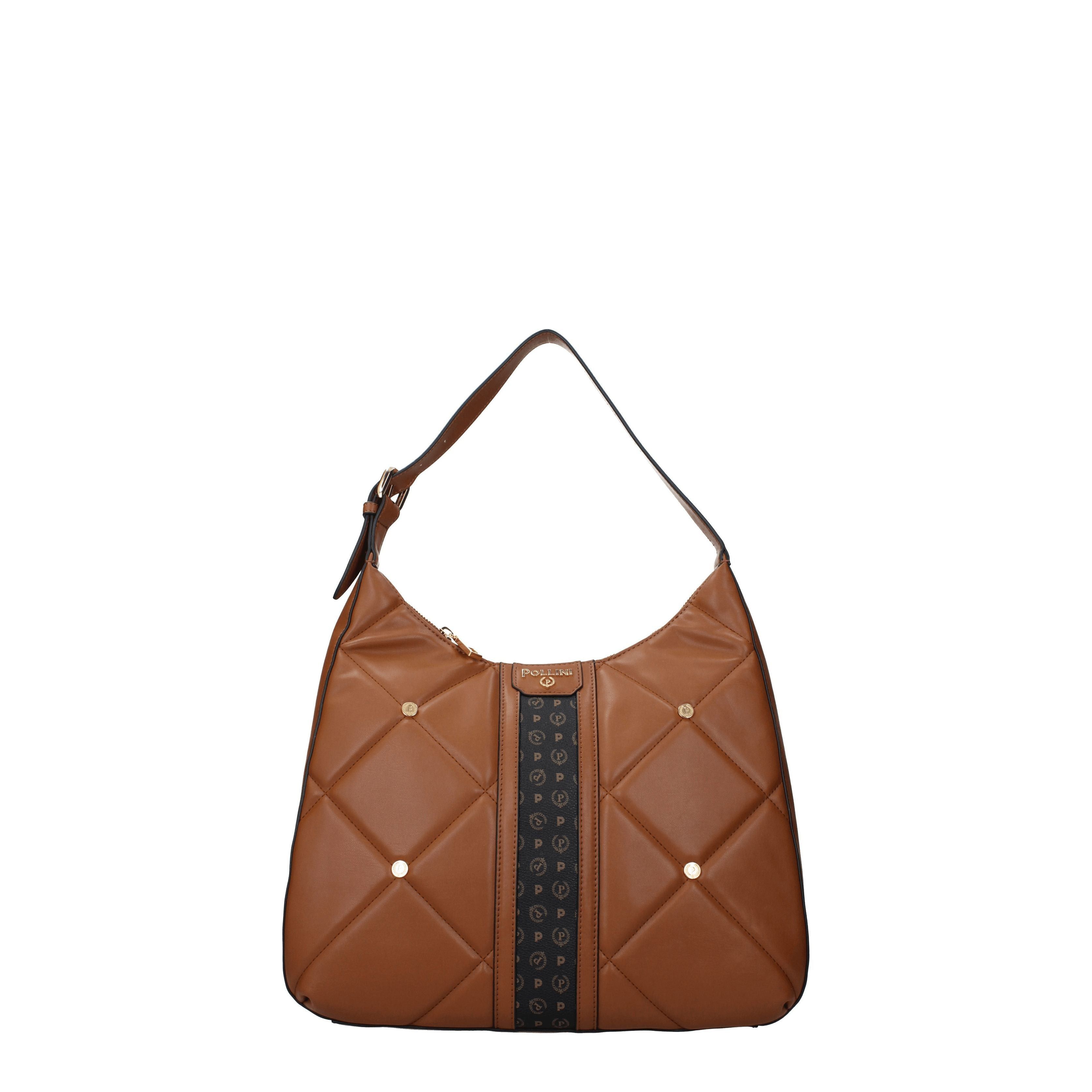 Pollini Shoulder Bag In Polyurethane in Brown, Women's