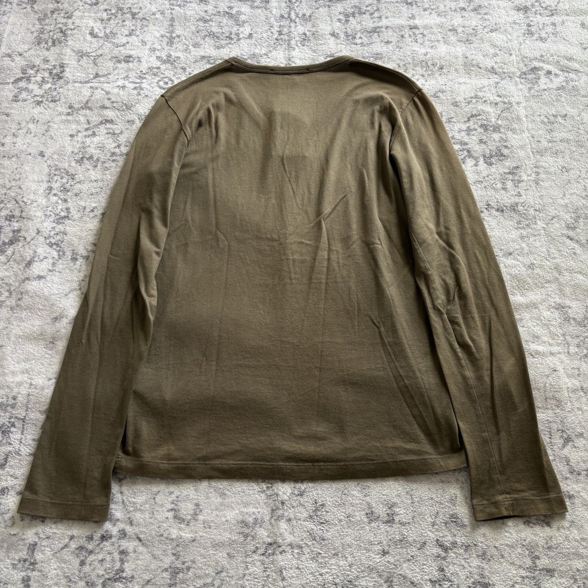Raf Simons Raf Simons AW05 “R” Logo V-Neck Long Sleeve T-Shirt Green Size US S / EU 44-46 / 1 - 5 Thumbnail