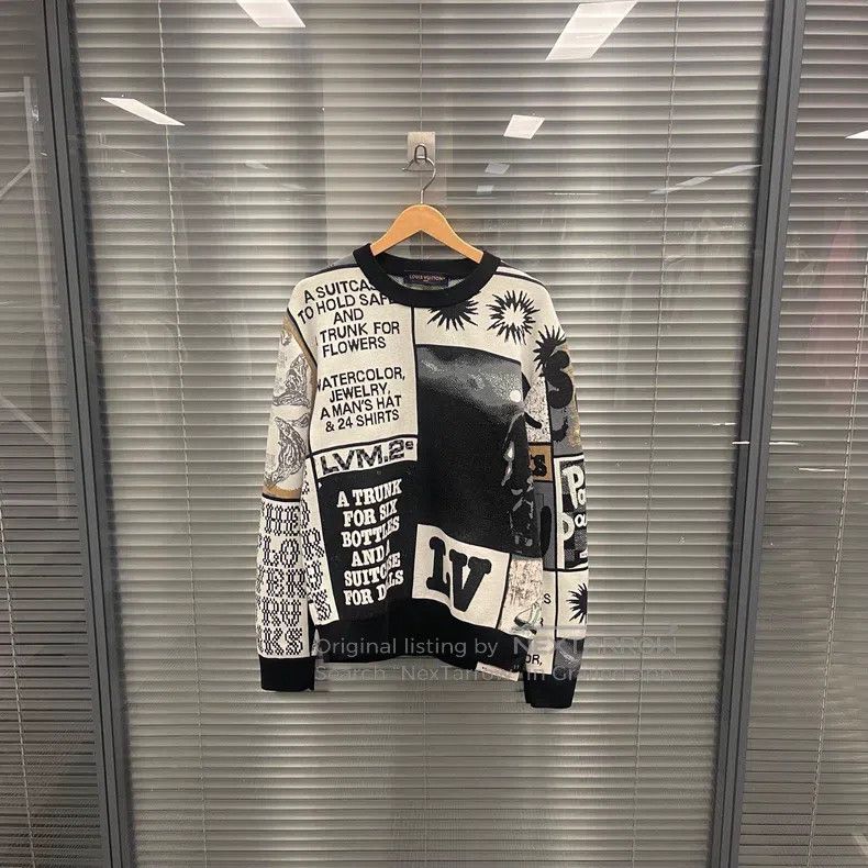 Louis Vuitton Louis Vuitton 24ss poster doodle patchwork jacquard knit s Size US M / EU 48-50 / 2 - 1 Thumbnail