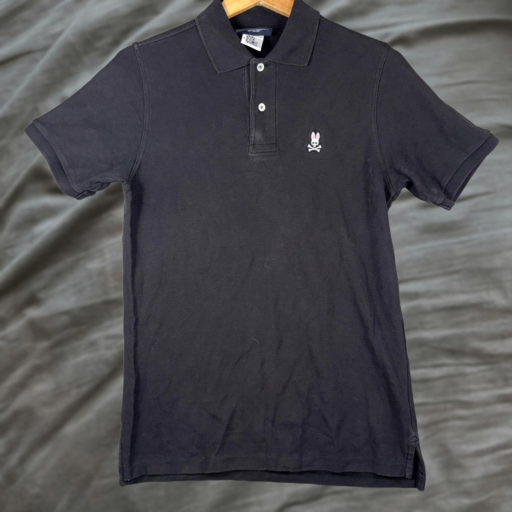Psycho Bunny Psycho Bunny Polo Shirt Mens L Black Cotton Short Sleeve Knit Logo Skull Casual Size US L / EU 52-54 / 3 - 1 Thumbnail