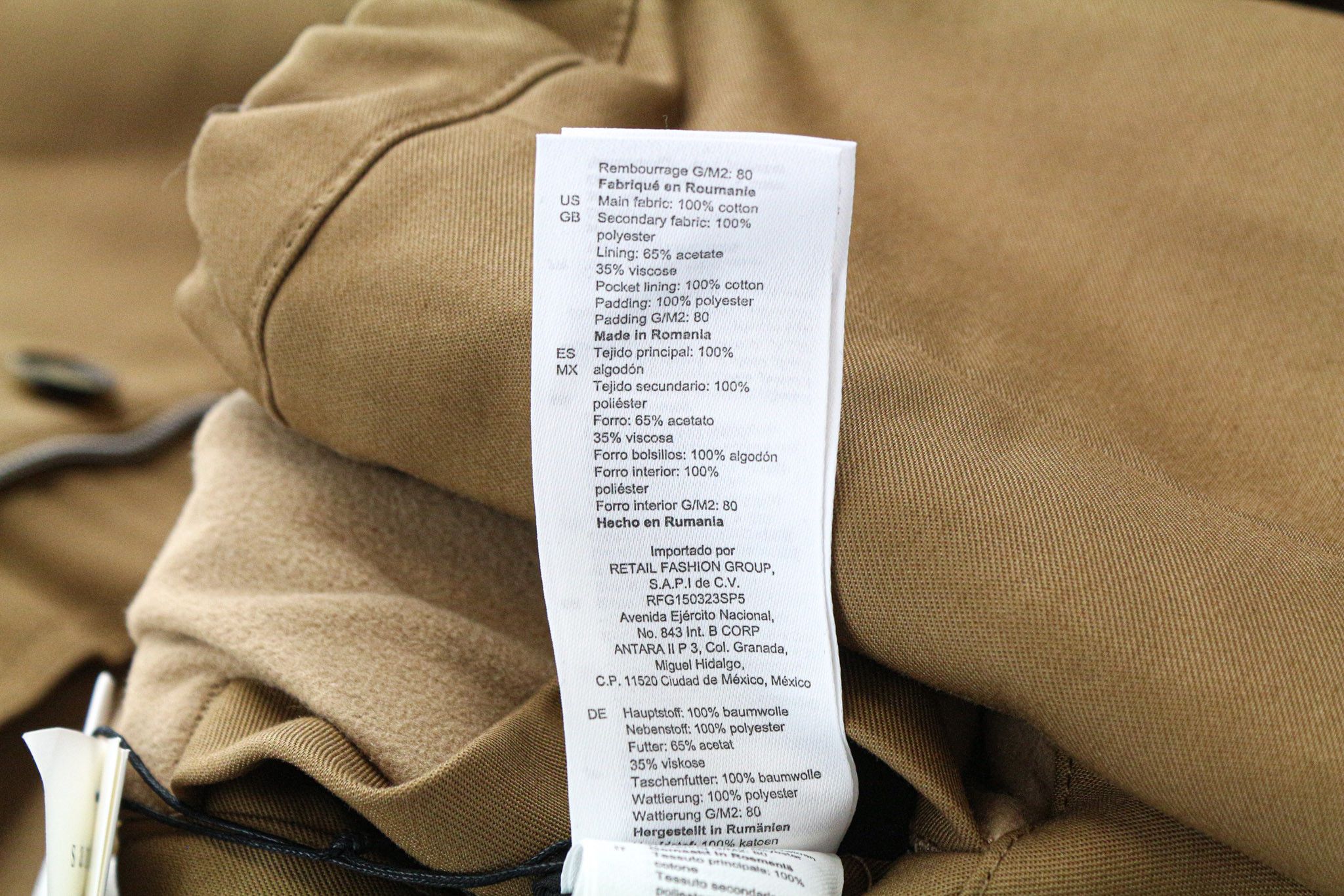 Sandro L Camel Brown Cotton Hooded Jacket 74518 Size US L / EU 52-54 / 3 - 9 Thumbnail