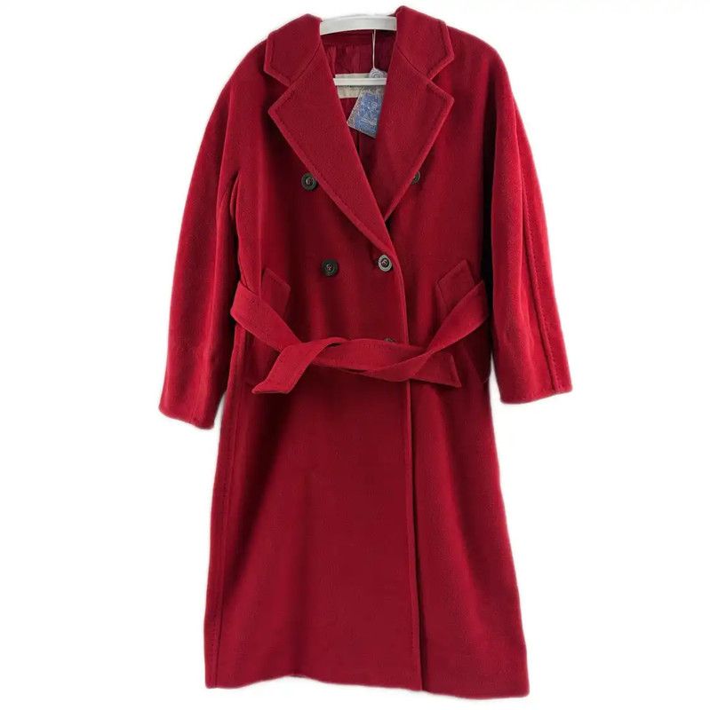 Max Mara MaxMara Red Wool Women's Coat 0089 Size ONE SIZE - 1 Thumbnail