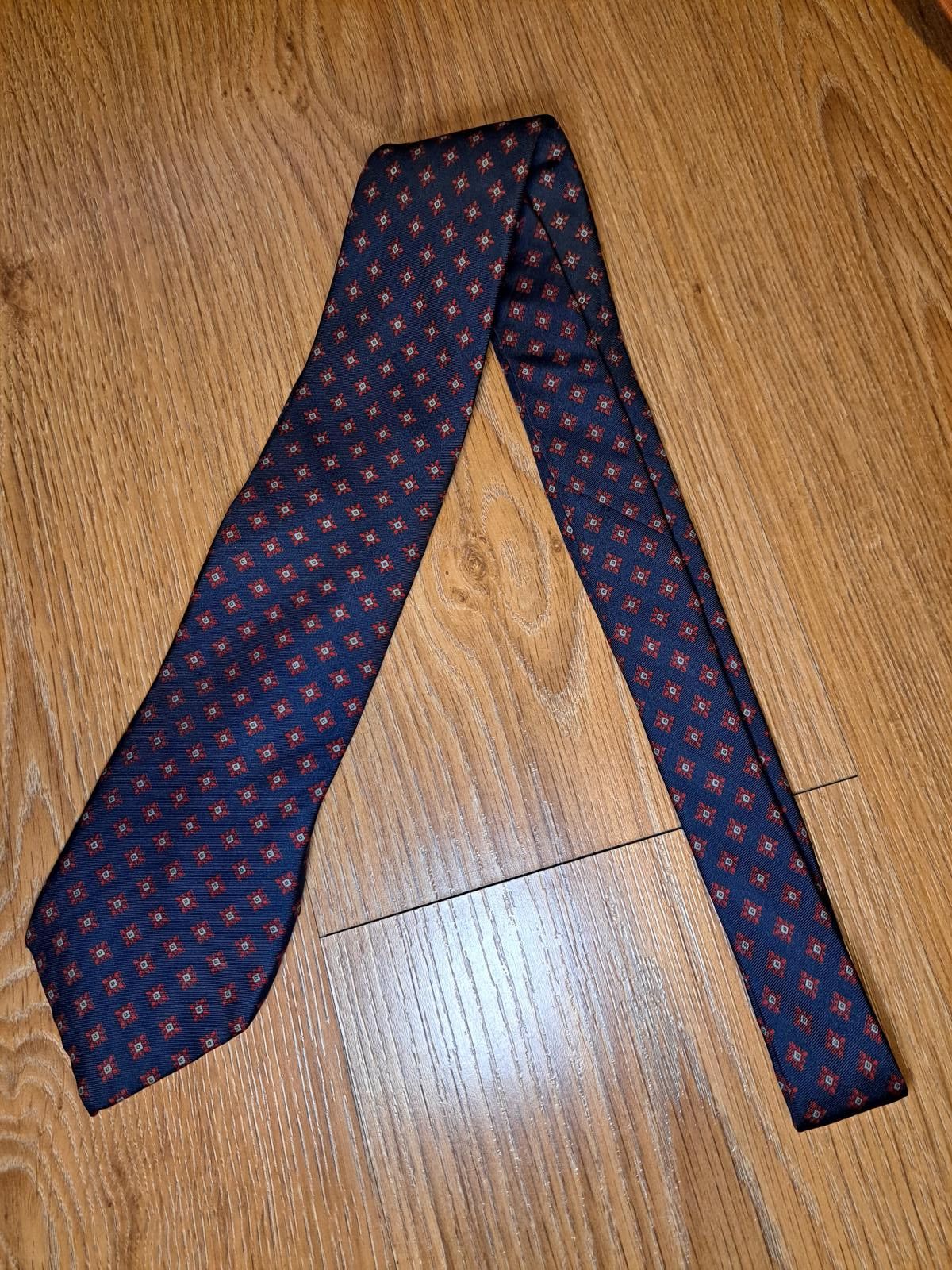 Burberry VINTAGE Burberry Tie Black Geometric Silk Handmade England Size ONE SIZE - 5 Thumbnail