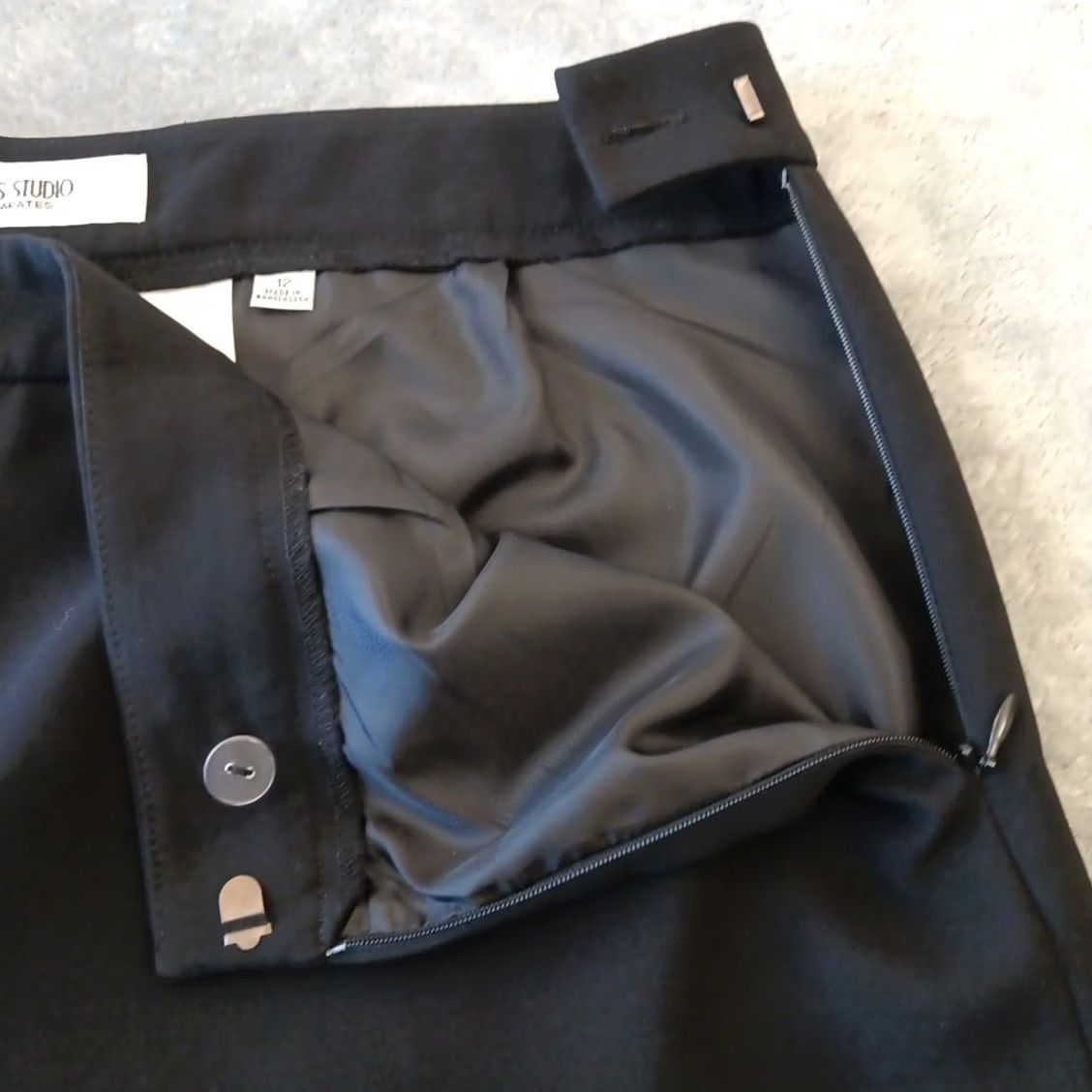 Jones New York Jones New York Dress Pants Womens Size 12 Black Lined High Rise Straight 34x31 Inseam 31in Front Flat Zip Pants Size 34" / US 12 / IT 48 - 5 Thumbnail