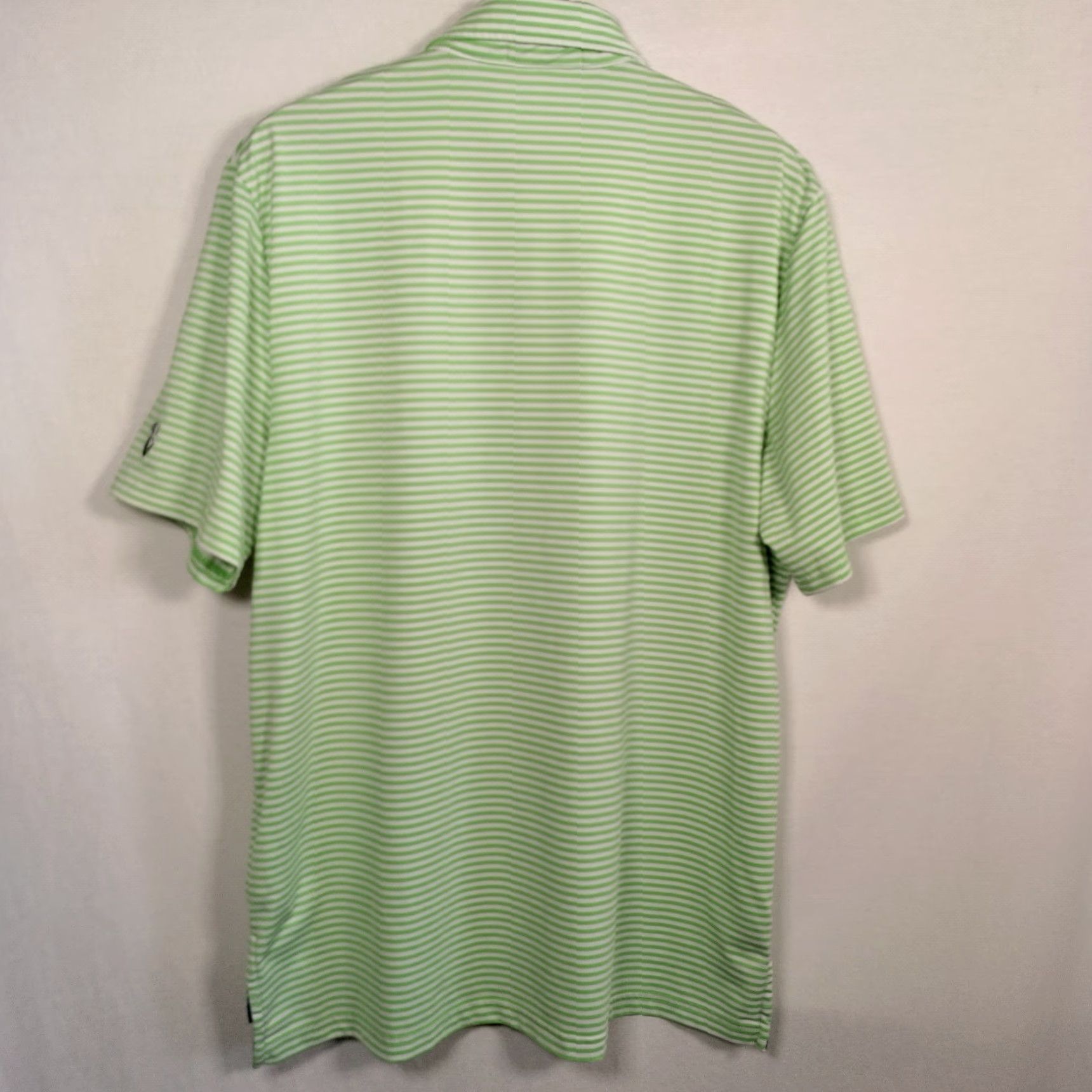 RLX Ralph Lauren RLX Ralph Lauren Polo Shirt Men Large Green White Stripe Caves Valley Golf Club Embroidered Size US L / EU 52-54 / 3 - 3 Thumbnail