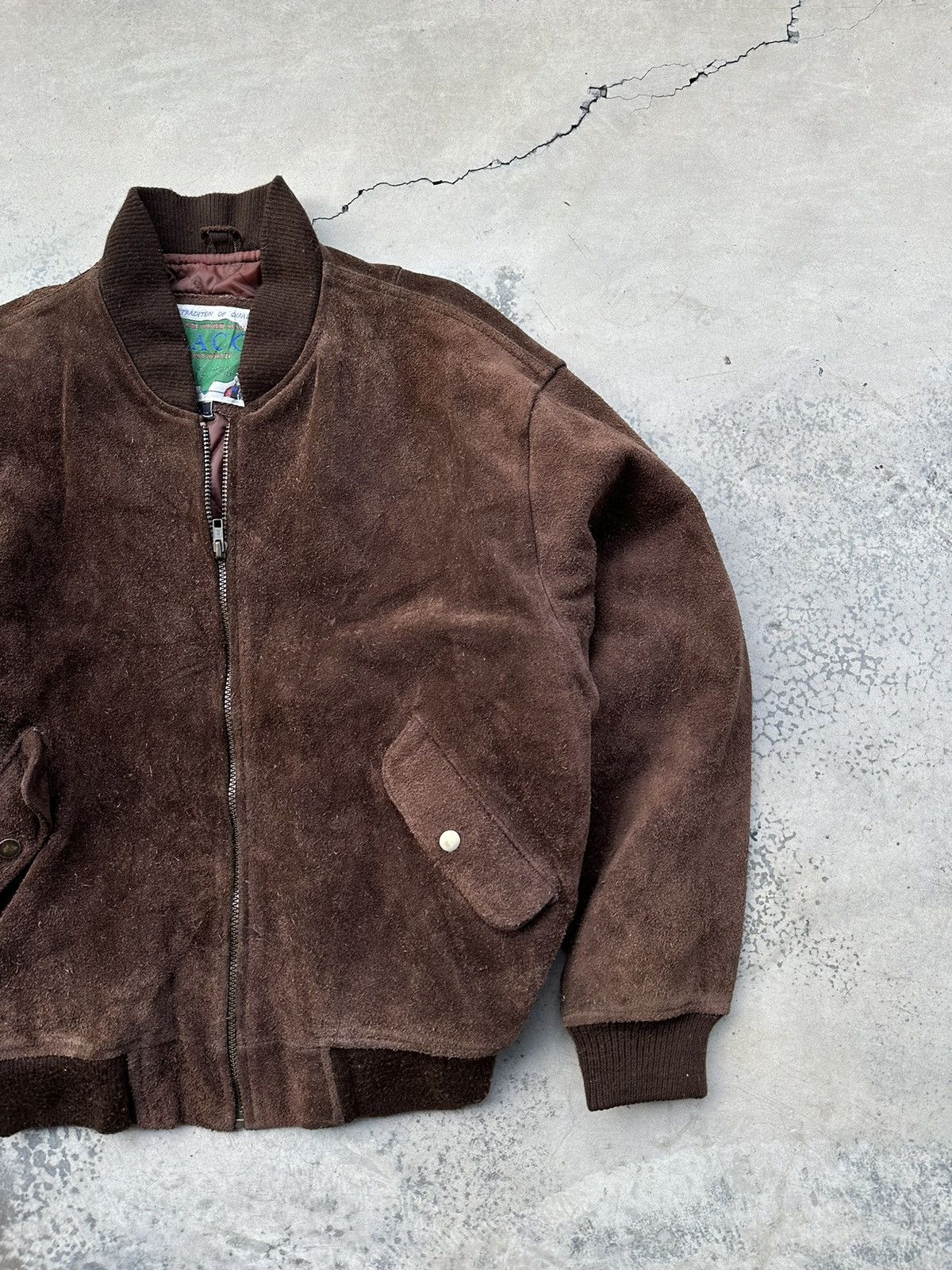Vintage Vintage Brown Suede Leather Bomber Jacket Size US L / EU 52-54 / 3 - 7 Thumbnail