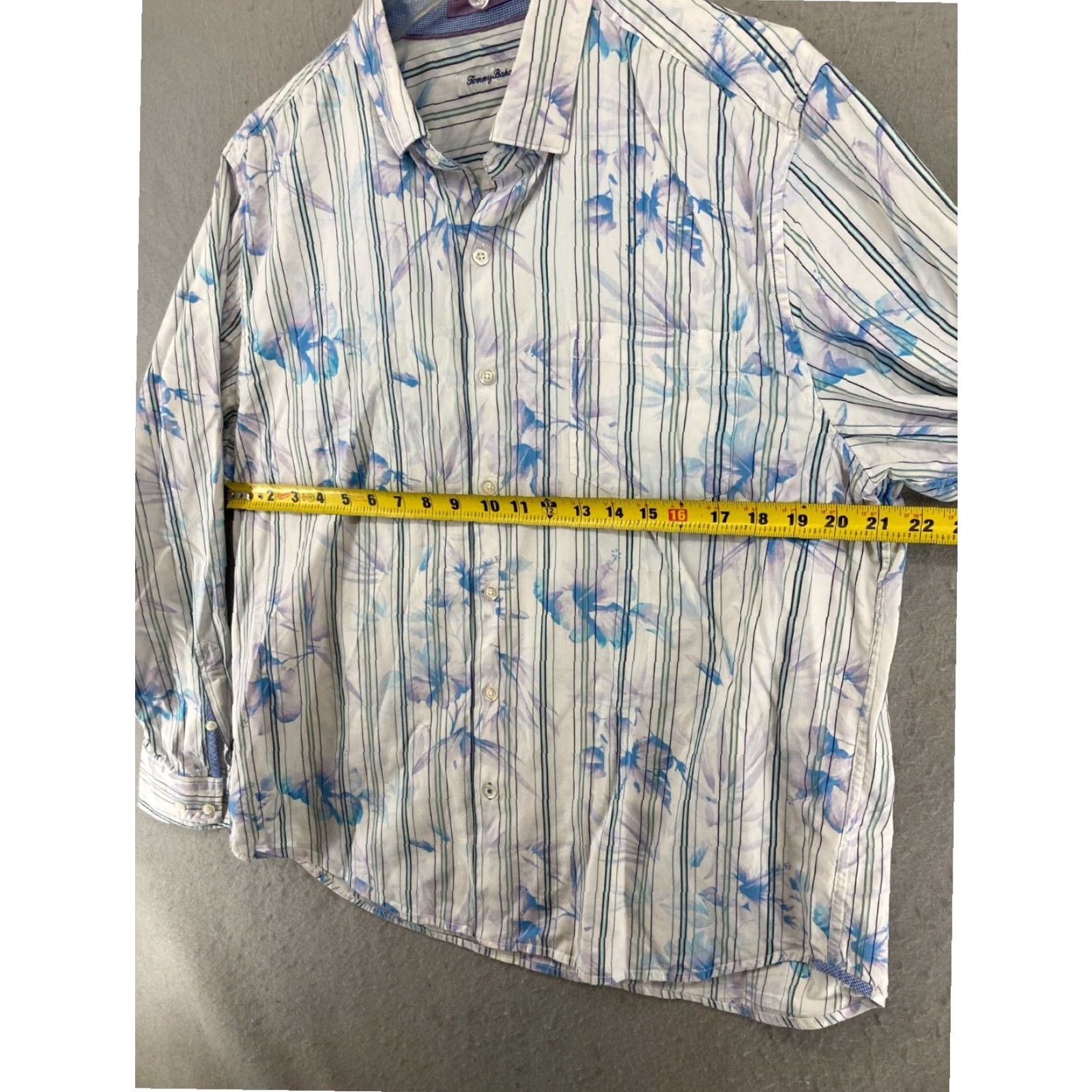 Tommy Bahama Mens Tommy Bahama XL Extra Large Shirt Floral Stripe Button Up Size US XL / EU 56 / 4 - 2 Thumbnail