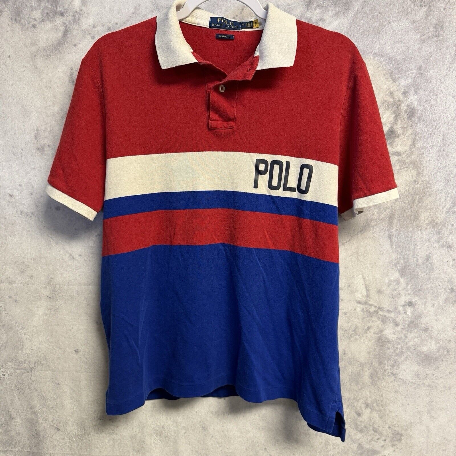Polo Ralph Lauren Polo Ralph Lauren Spellout Shirt Mens Medium Red/Blue Collar Size US M / EU 48-50 / 2 - 1 Thumbnail