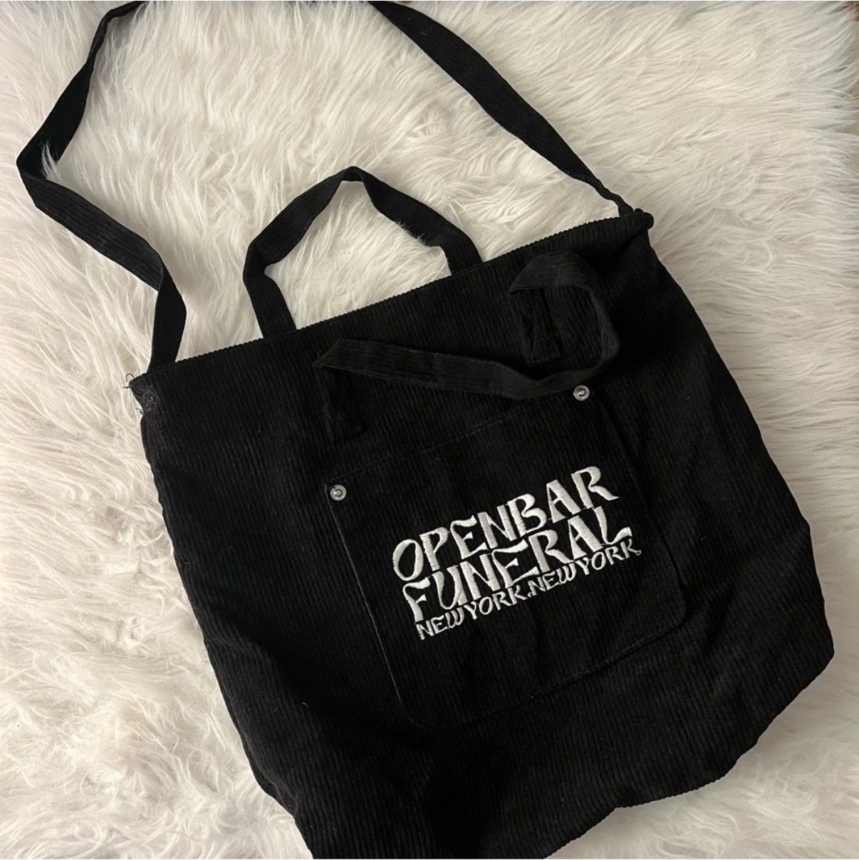 Other Open Bar Funeral Corduroy Tote Bag Size ONE SIZE - 1 Thumbnail