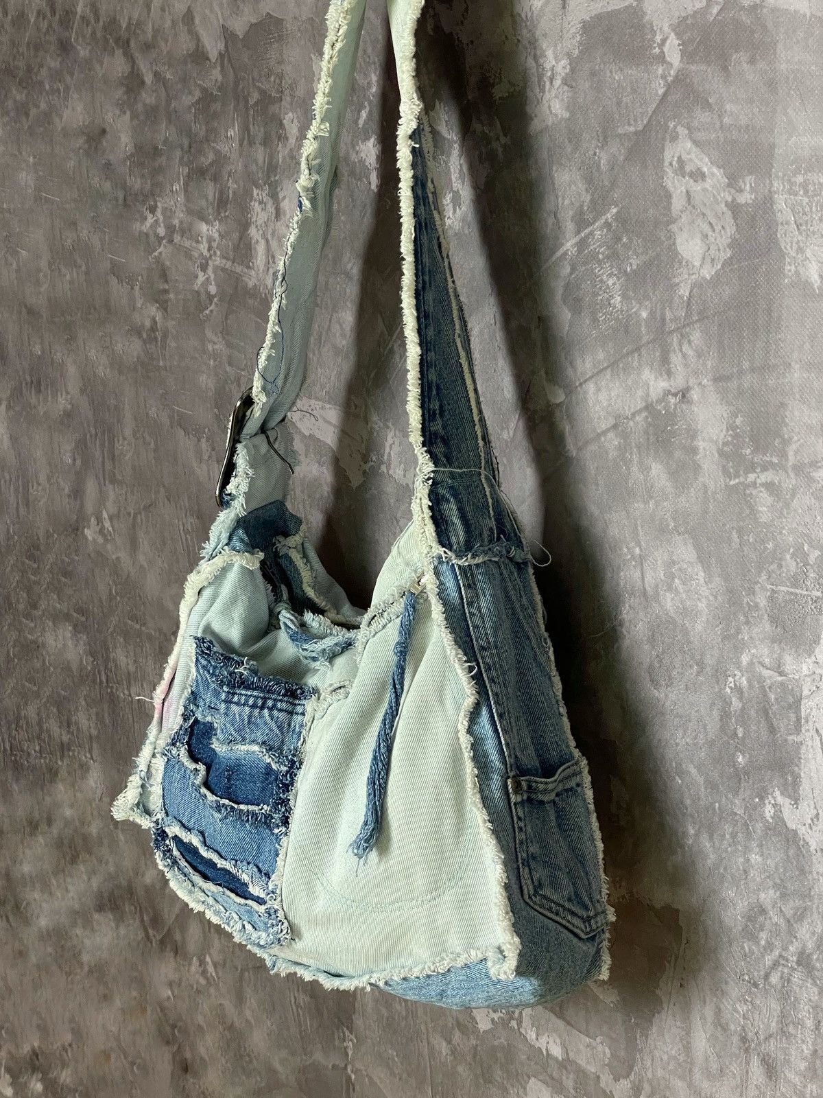 Japanese Brand × Vintage Vntg Japan Handmade Crossbody Denim Jeans Bag Y2k Size ONE SIZE - 3 Thumbnail