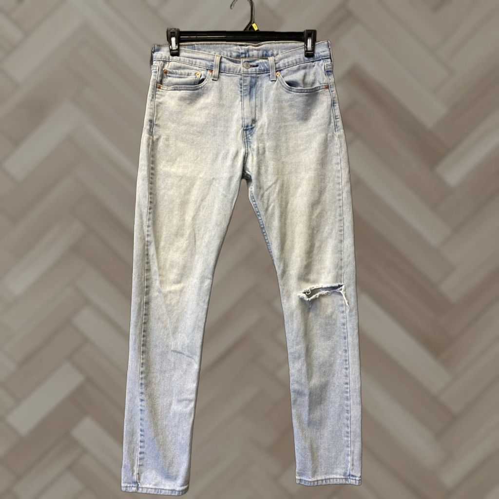 Levi's Levi’s 510 Jeans Men’s 32x32 Light Blue Mid Rise Distressed Straight Denim /0633 Size US 32 / EU 48 - 1 Thumbnail